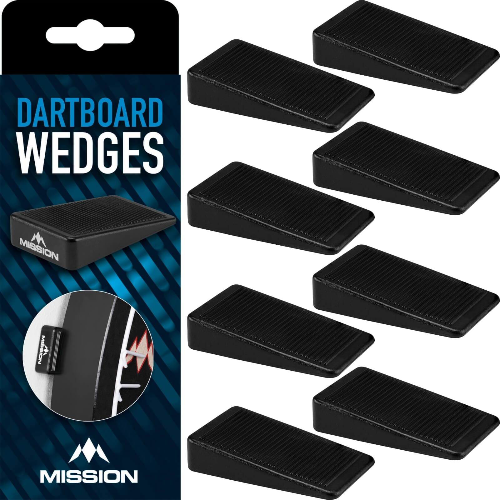 Dartboard Accessories - Mission - Dartboard Wedges - 8 Pack 
