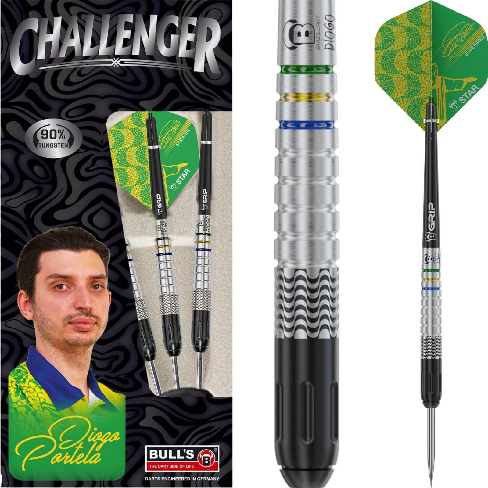 Darts - BULL'S - Diogo Portela Darts - Steel Tip - 90% Tungsten - 24g 