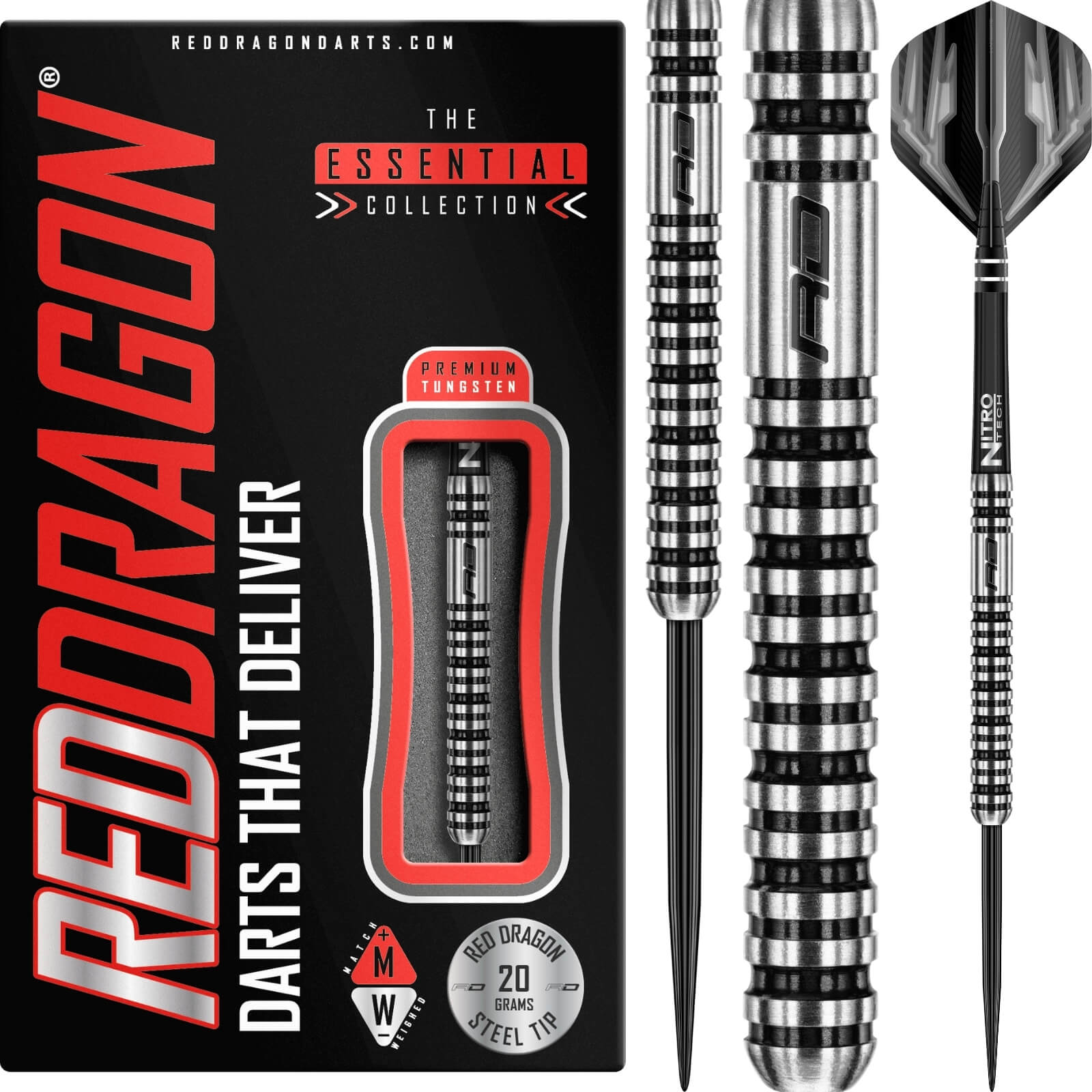 Darts - Red Dragon - Dragonfly 3 Darts - Steel Tip - 95% Tungsten - 20g 22g 24g 