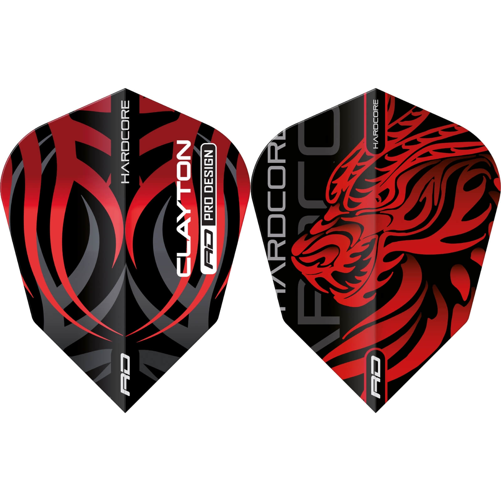 Dart Flights - Red Dragon - Jonny Clayton Hardcore - V-Standard Dart Flights 