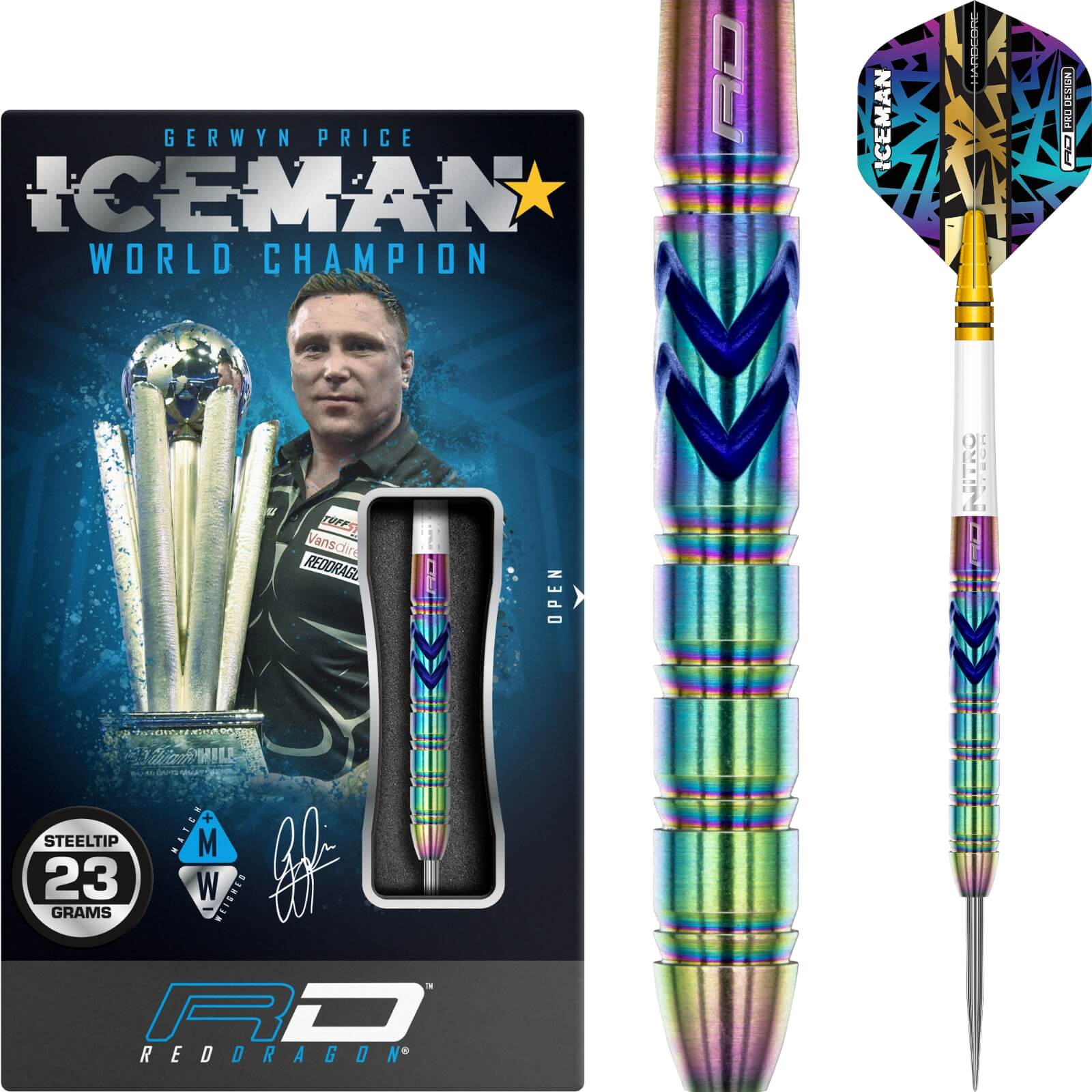 Darts - Red Dragon - Gerwyn Price Ionic Darts - Steel Tip - 90% Tungsten - 21g 23g 25g 