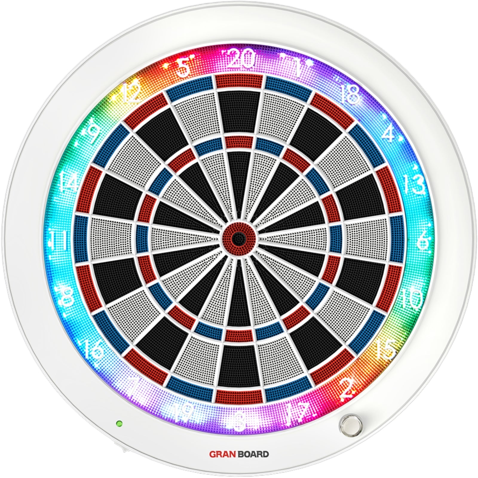 Dartboards - Gran Darts - GranBoard 3s - Bluetooth Electronic LED Soft Tip Dartboard - Special Edition White 