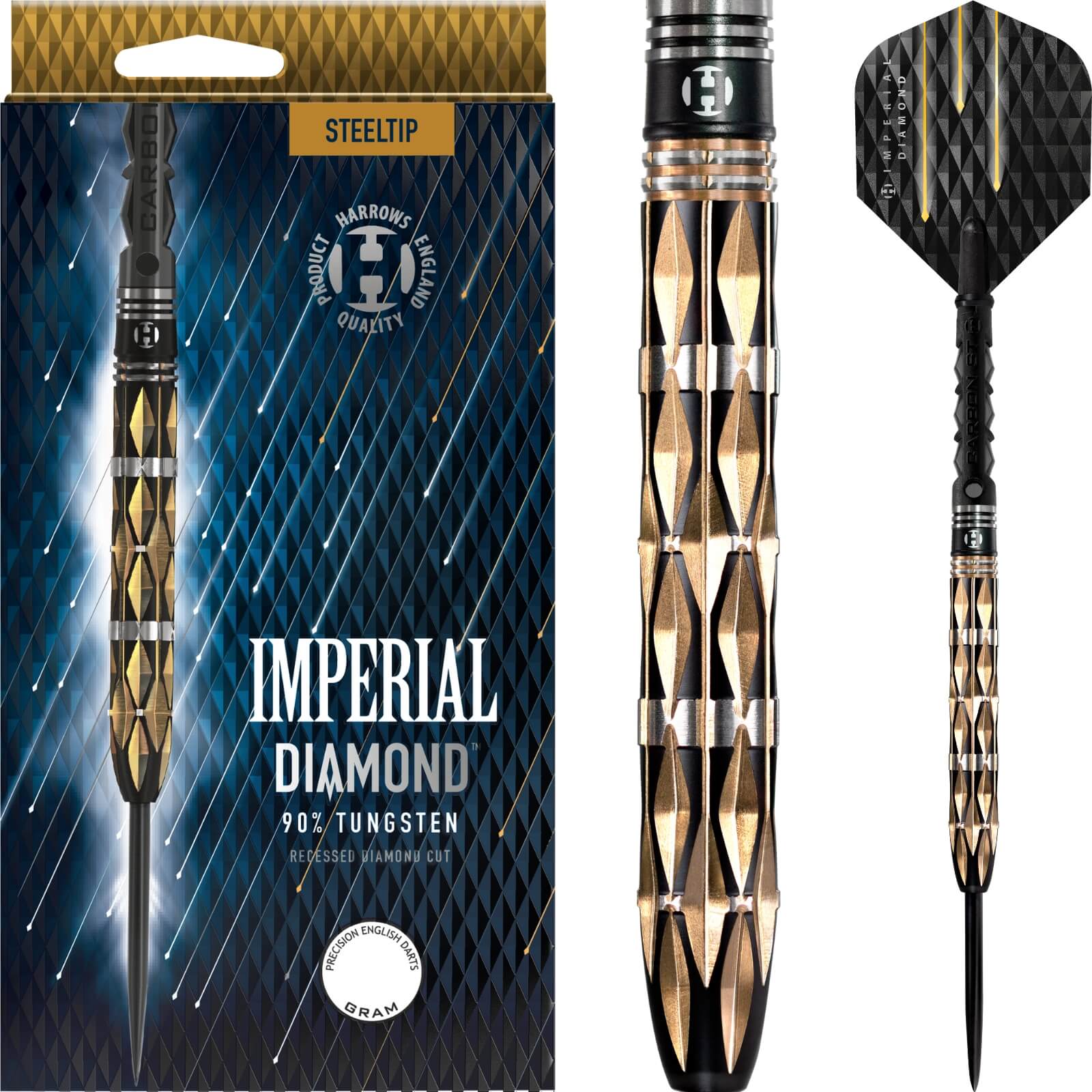 Darts - Harrows - Imperial Diamond Darts - Steel Tip - 90% Tungsten - 21g 22g 23g 24g 25g 26g 