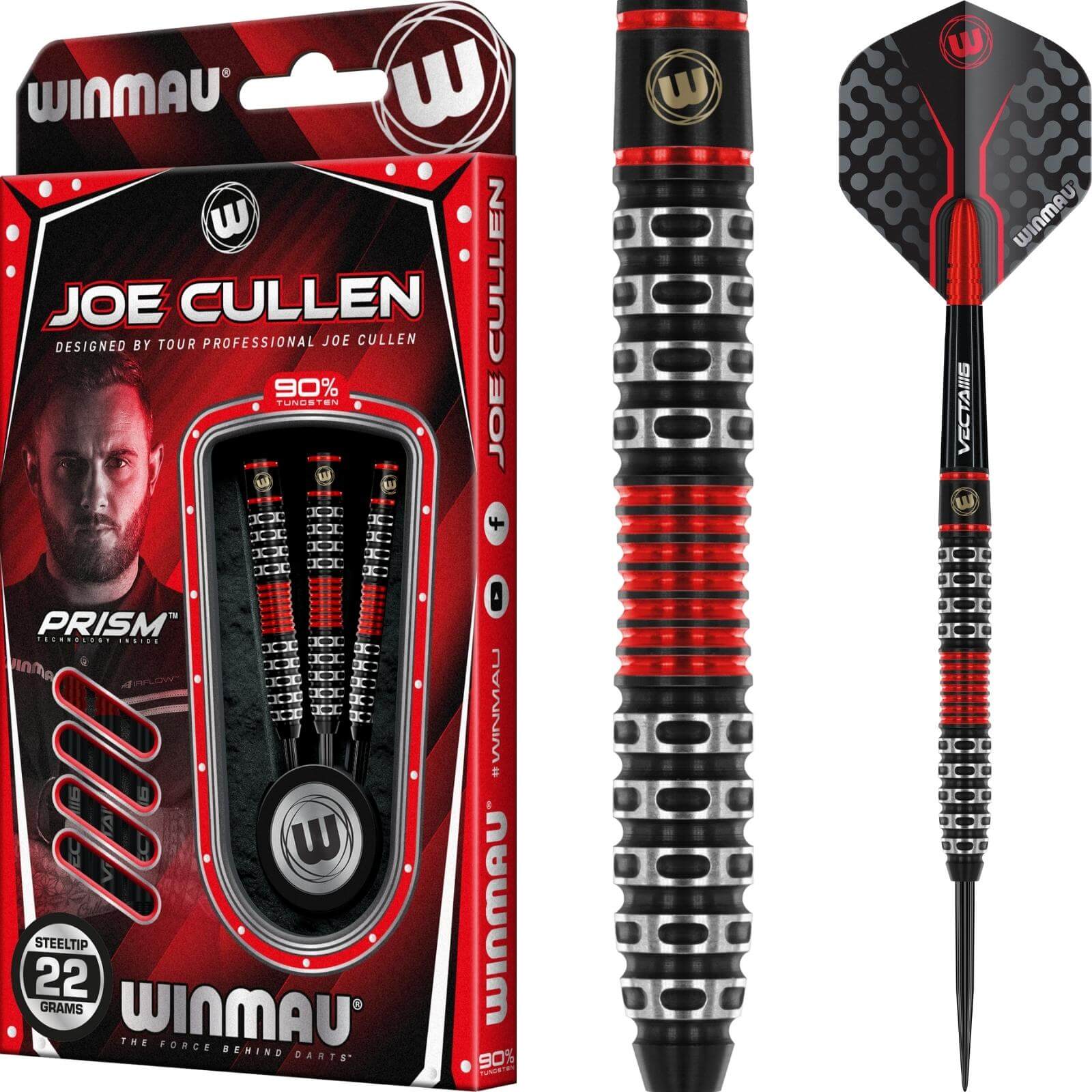 Darts - Winmau - Joe Cullen Special Edition Darts - Steel Tip - 90% Tungsten - 22g 24g 26g 