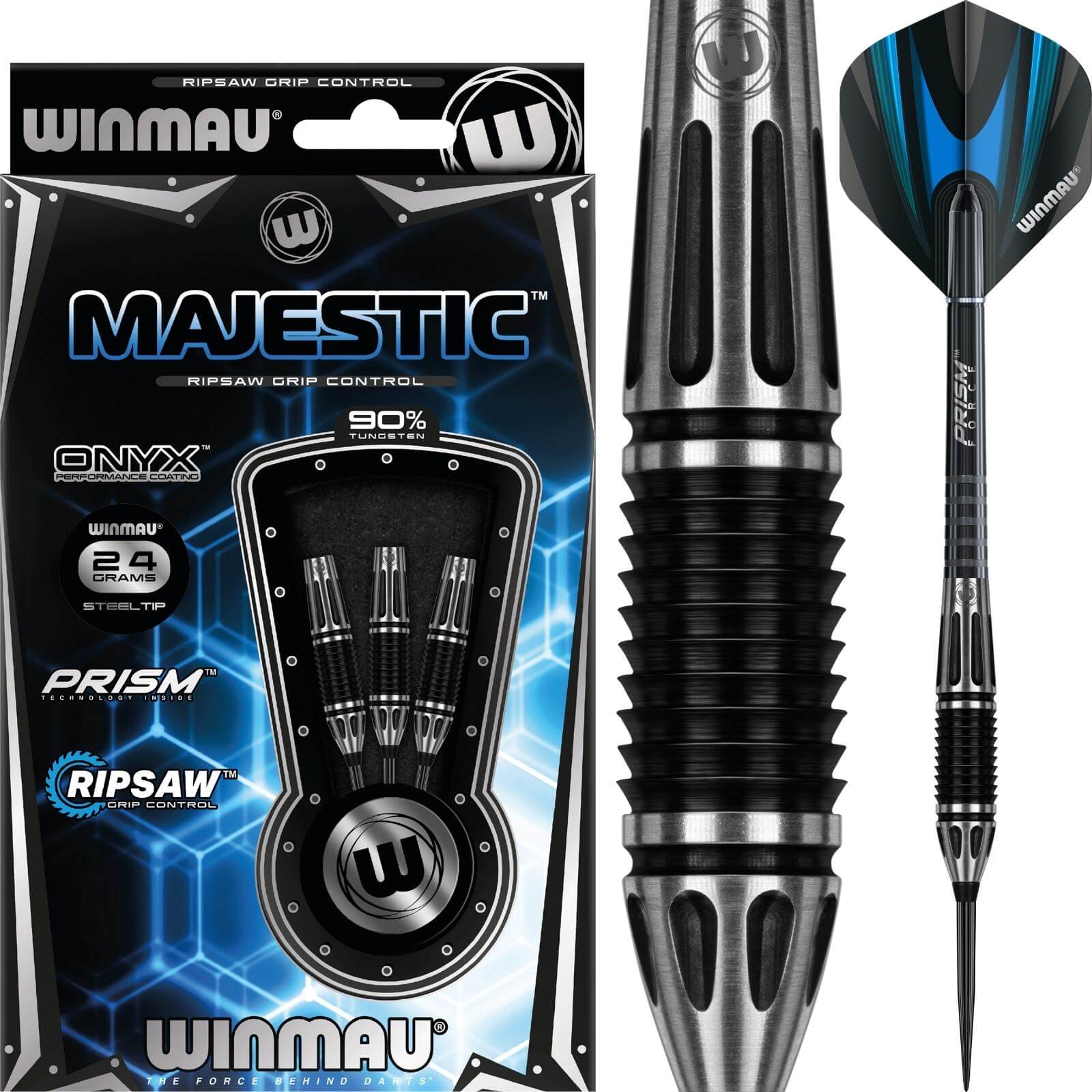 Darts - Winmau - Majestic Darts - Steel Tip - 90% Tungsten - 22g 24g 26g 