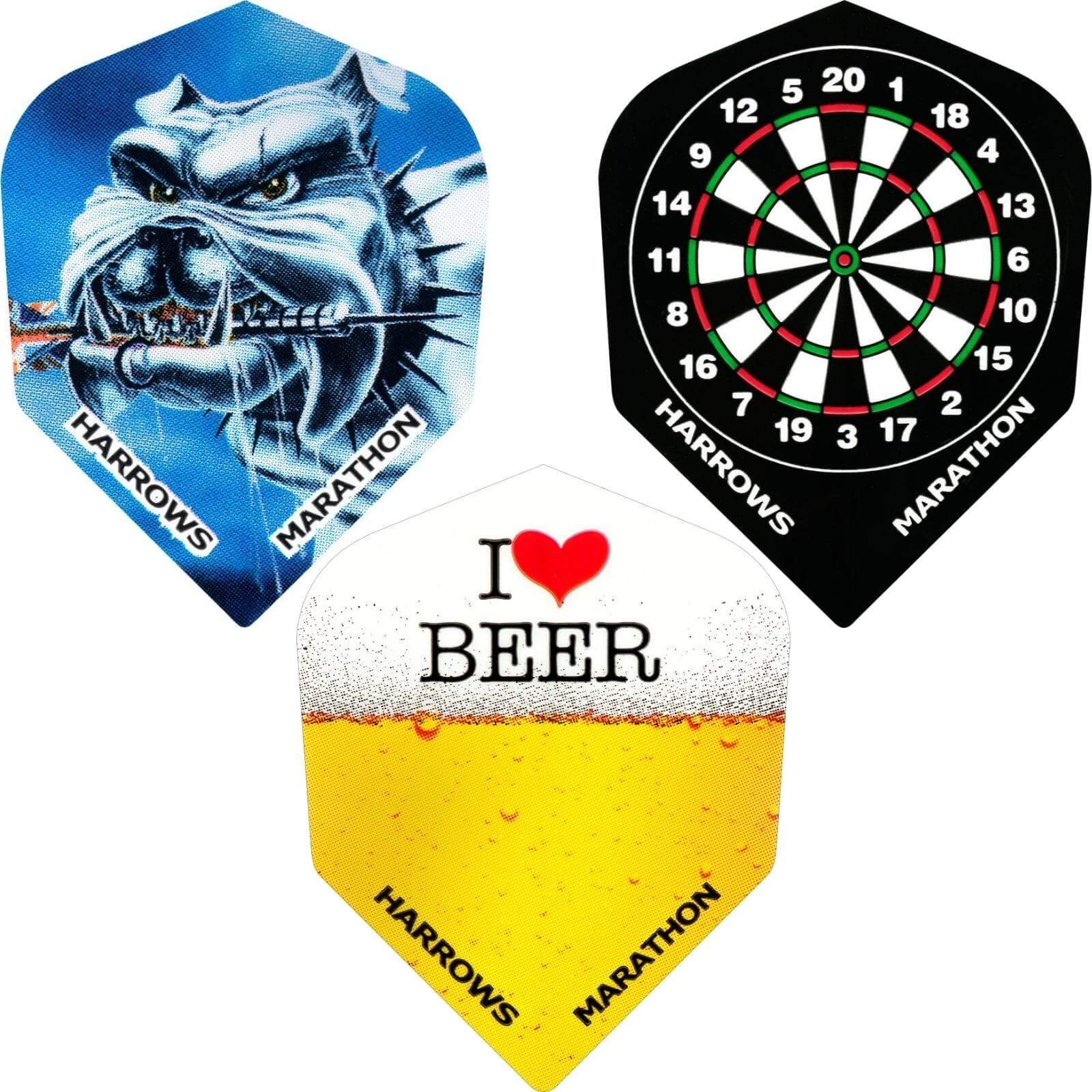 Dart Flights - Harrows - Marathon Assorted - Standard Dart Flights 