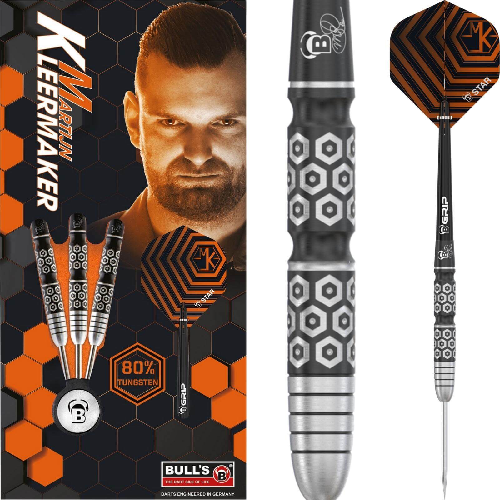 Darts - BULL'S - Martijn Kleermaker Darts - Steel Tip - 80% Tungsten - 21g 23g 25g 