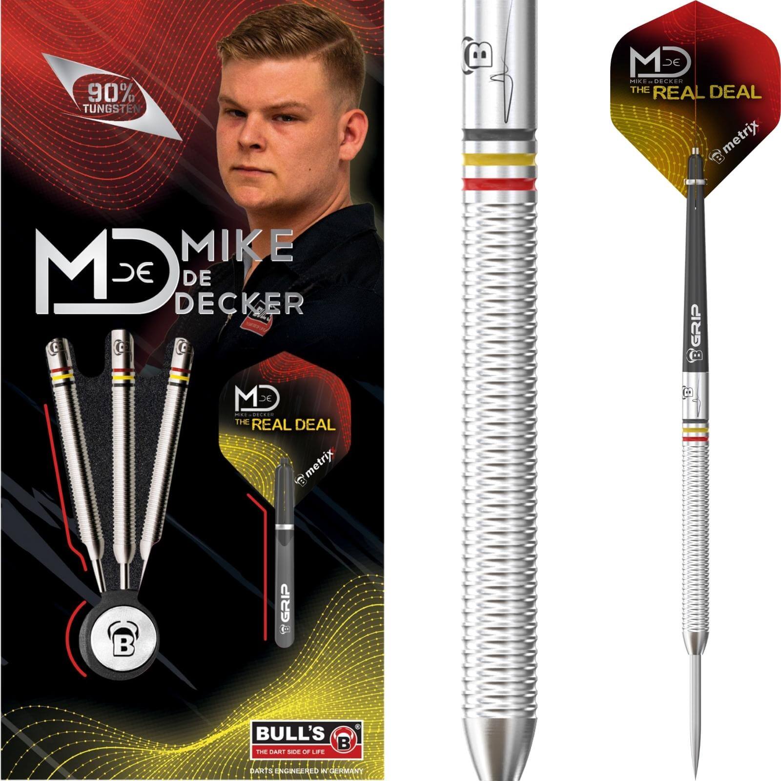 Darts - BULL'S - Mike de Decker Darts - Steel Tip - 90% Tungsten - 22g 24g 