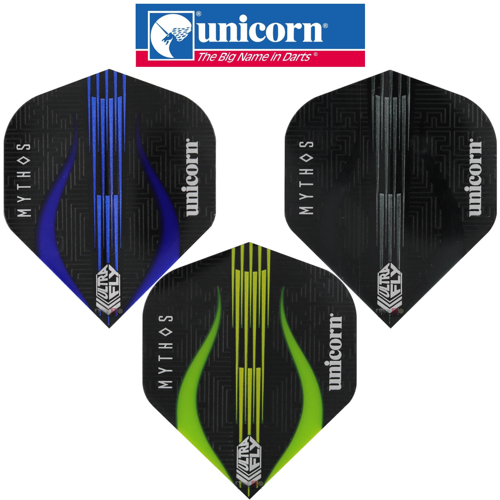 Dart Flights - Unicorn - Ultrafly Mythos Minotaur - Big Wing Dart Flights 