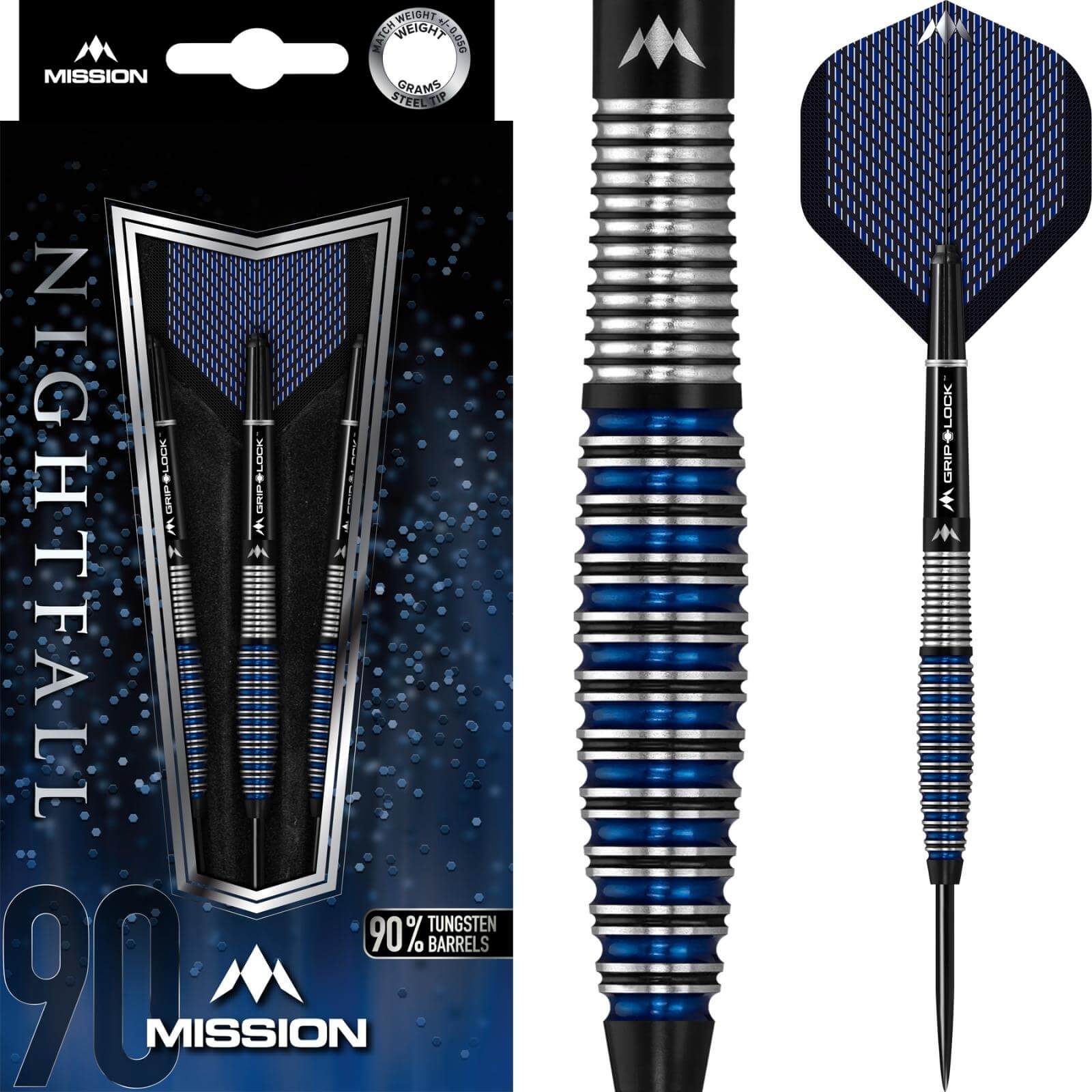 Darts - Mission - Nightfall M4 Darts - Steel Tip - 90% Tungsten - 22g 24g 26g 