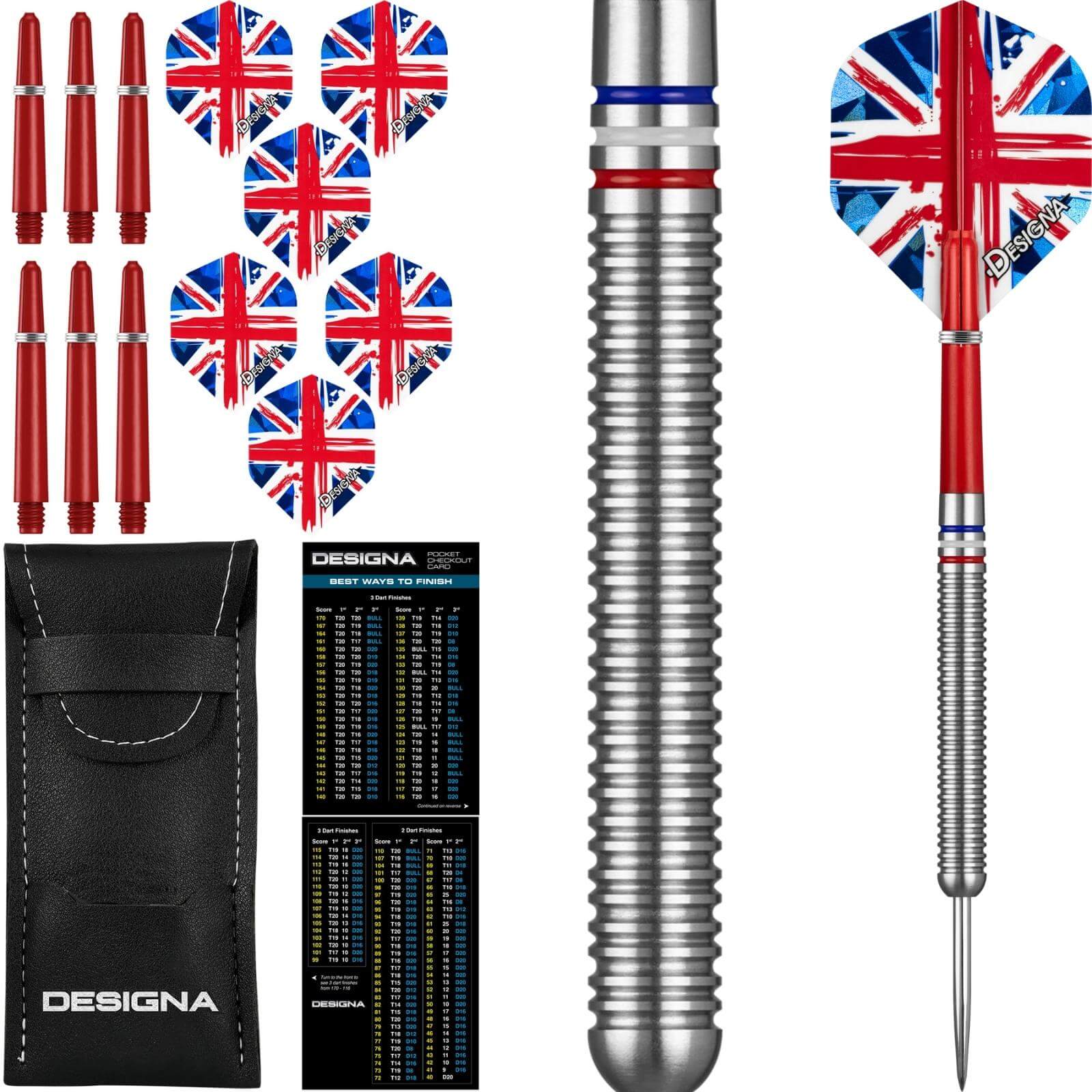 Darts - Designa - Patriot-X Darts - Great Britain - Steel Tip - 90% Tungsten - 22g 24g 