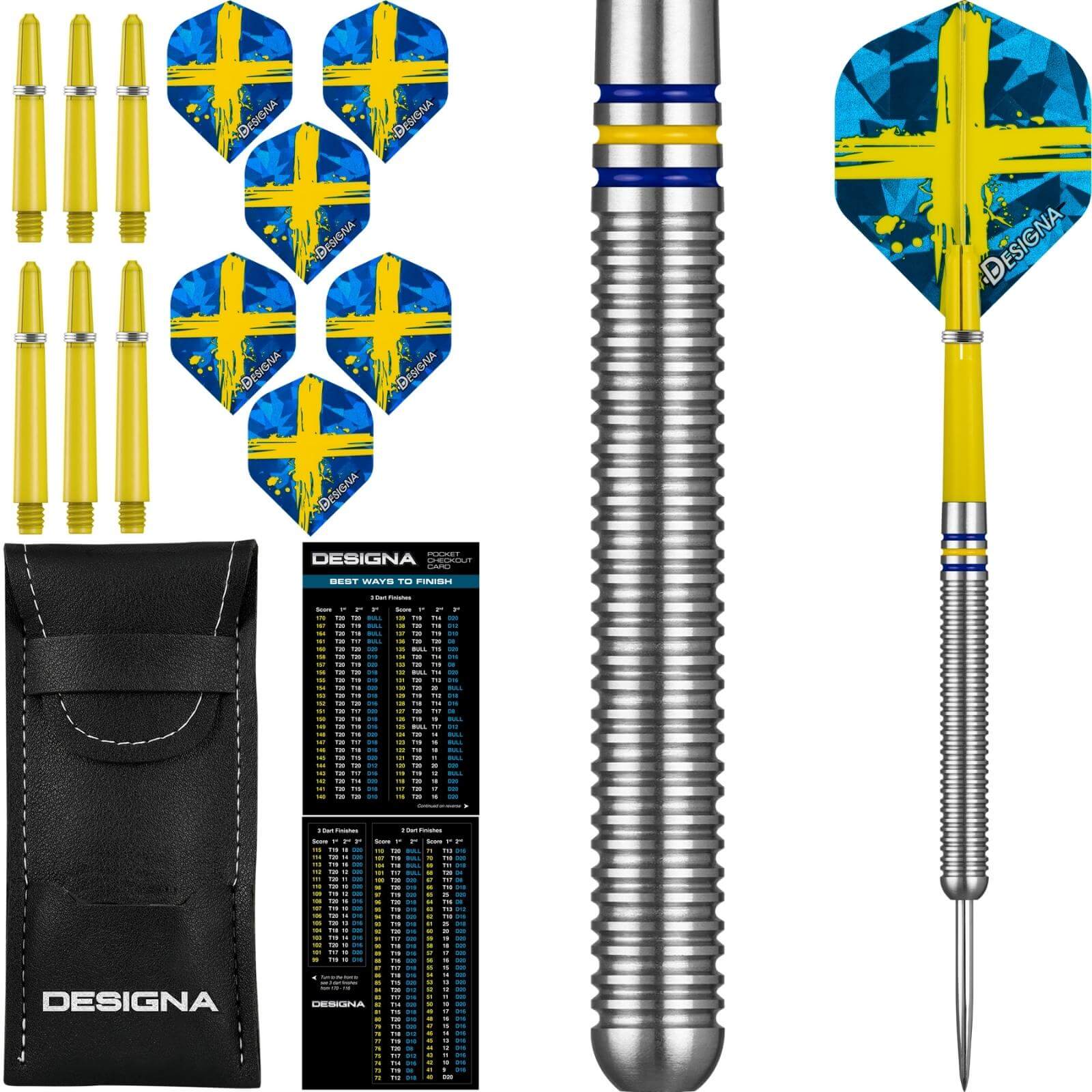 Darts - Designa - Patriot-X Darts - Sweden - Steel Tip - 90% Tungsten - 22g 24g 