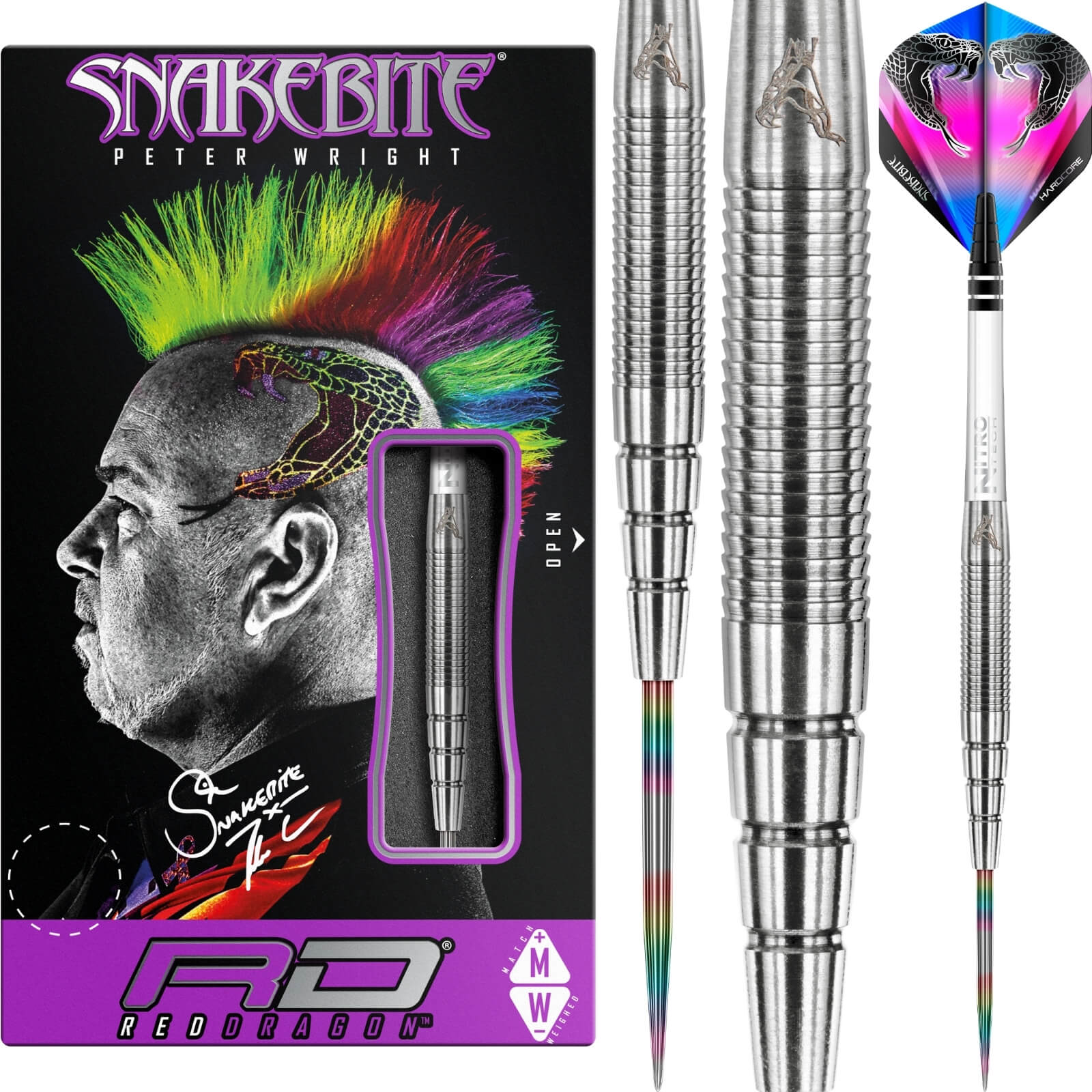 Darts - Red Dragon - Peter Wright PL15 Darts - Steel Tip - 90% Tungsten - 22g 24g 26g 