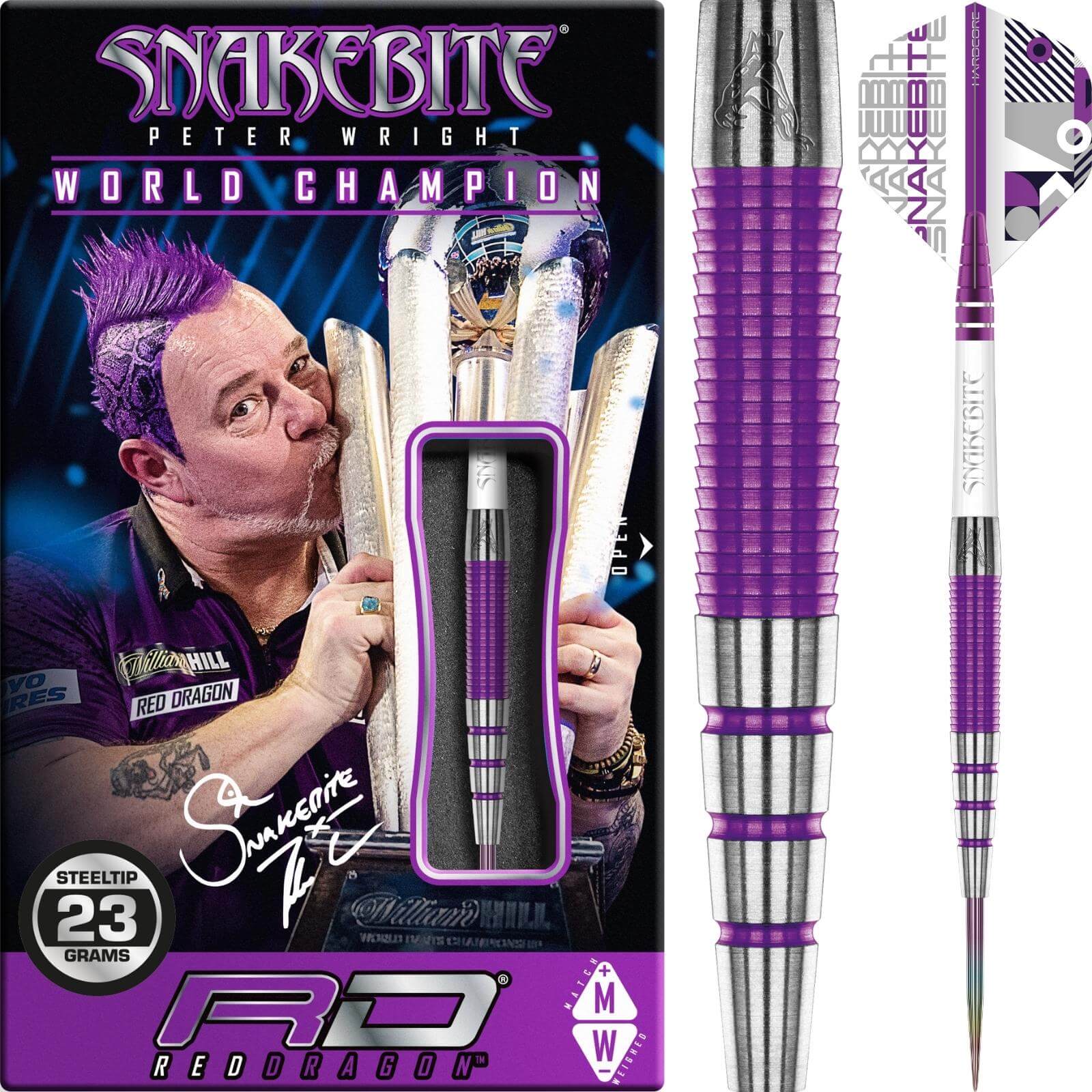 Darts - Red Dragon - Peter Wright PL15 Medusa Darts - Steel Tip - 90% Tungsten - 22g 23g 24g 