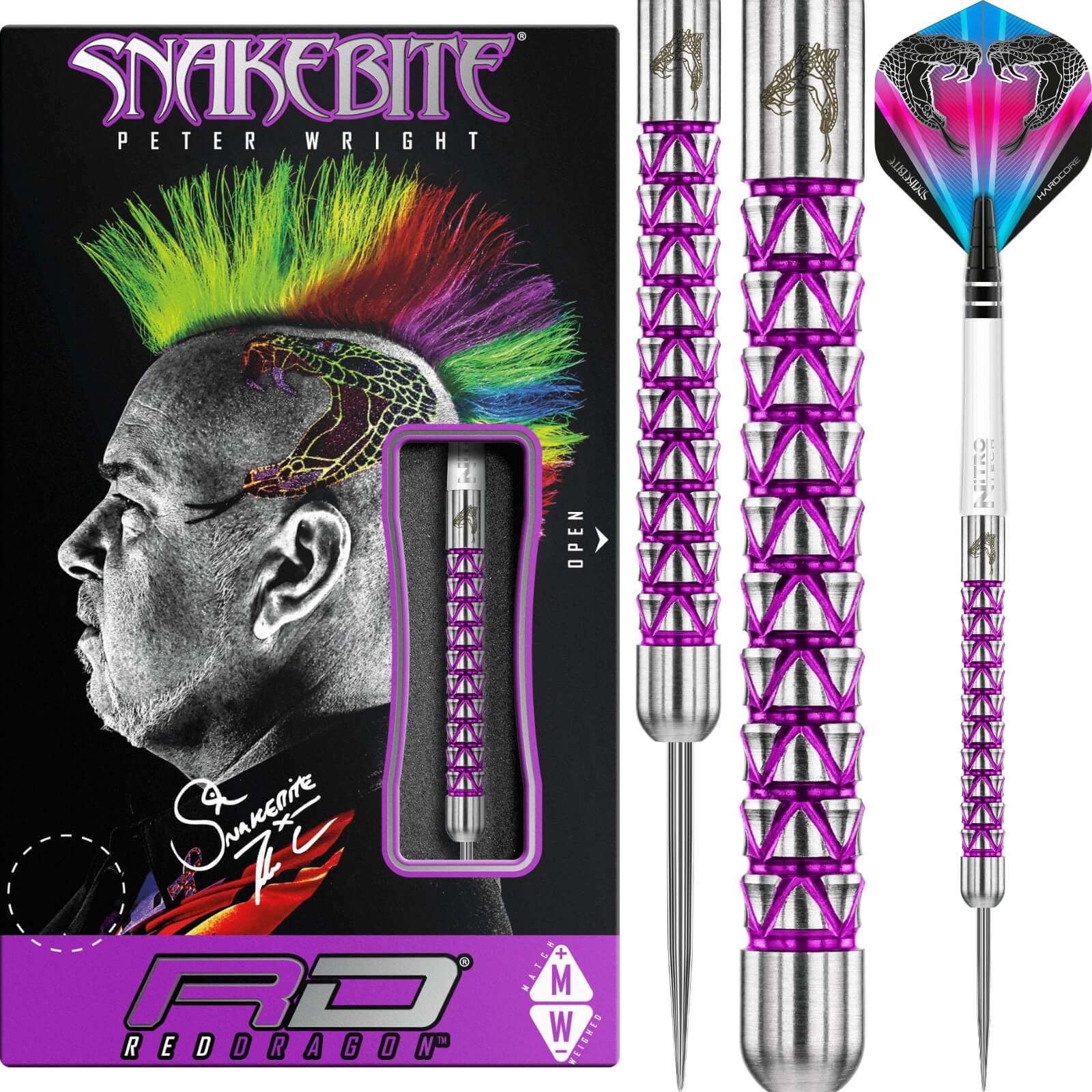 Darts - Red Dragon - Peter Snakebite Wright Vyper Darts - Steel Tip - 90% Tungsten - 20g 22g 24g 