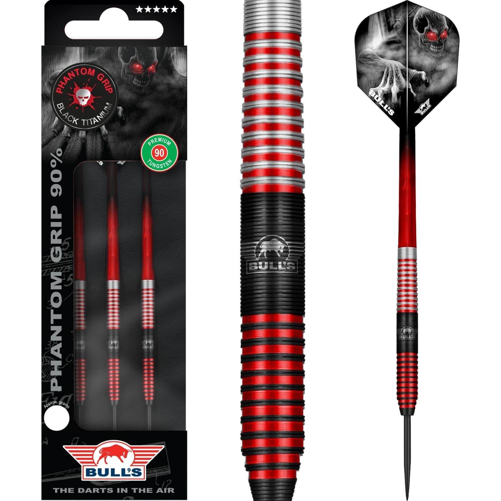 Darts - Bull's NL - Phantom Grip Darts - Steel Tip - 90% Tungsten - 23g 24g 25g 