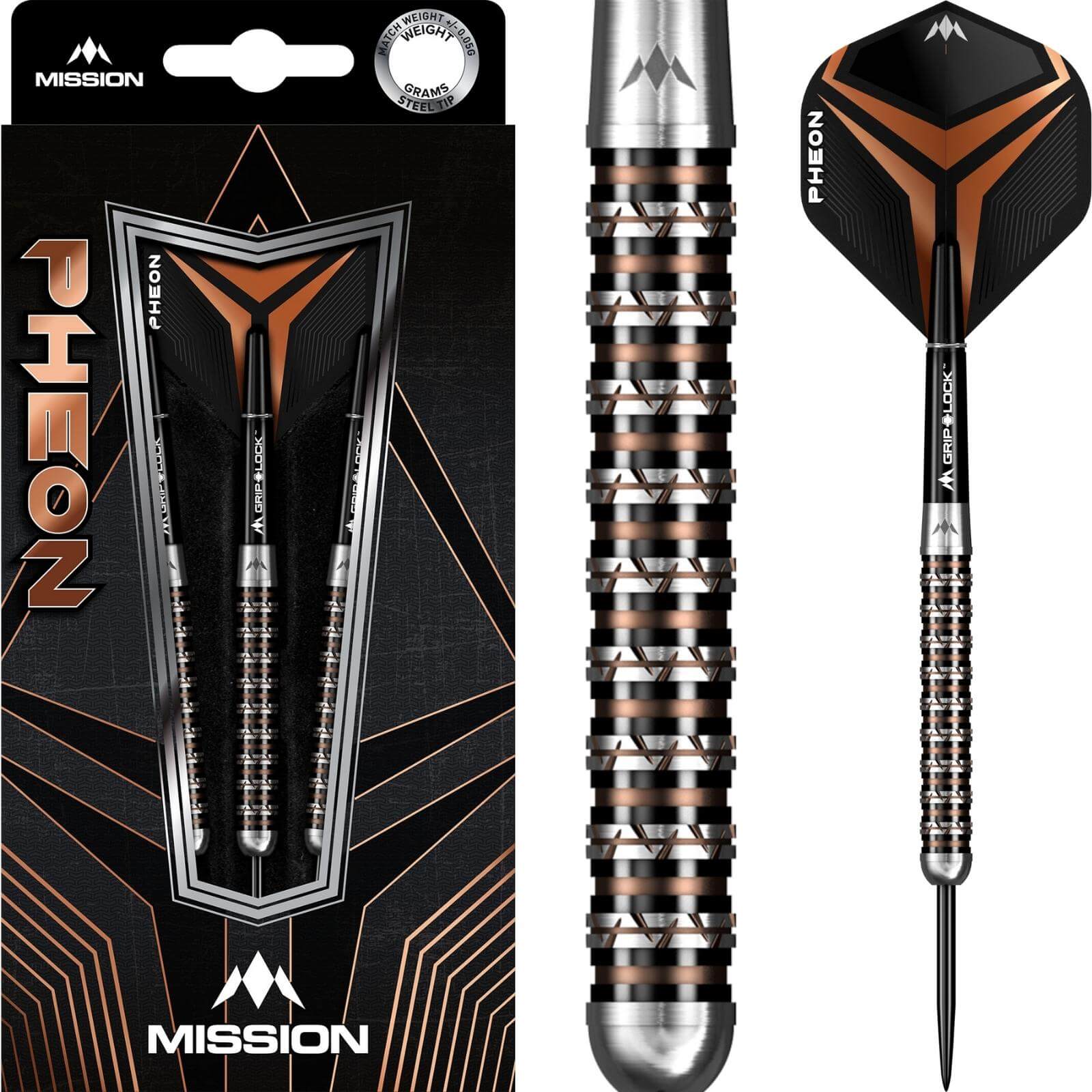 Darts - Mission - Pheon Darts - Steel Tip - 90% Tungsten - 22g 24g 26g 