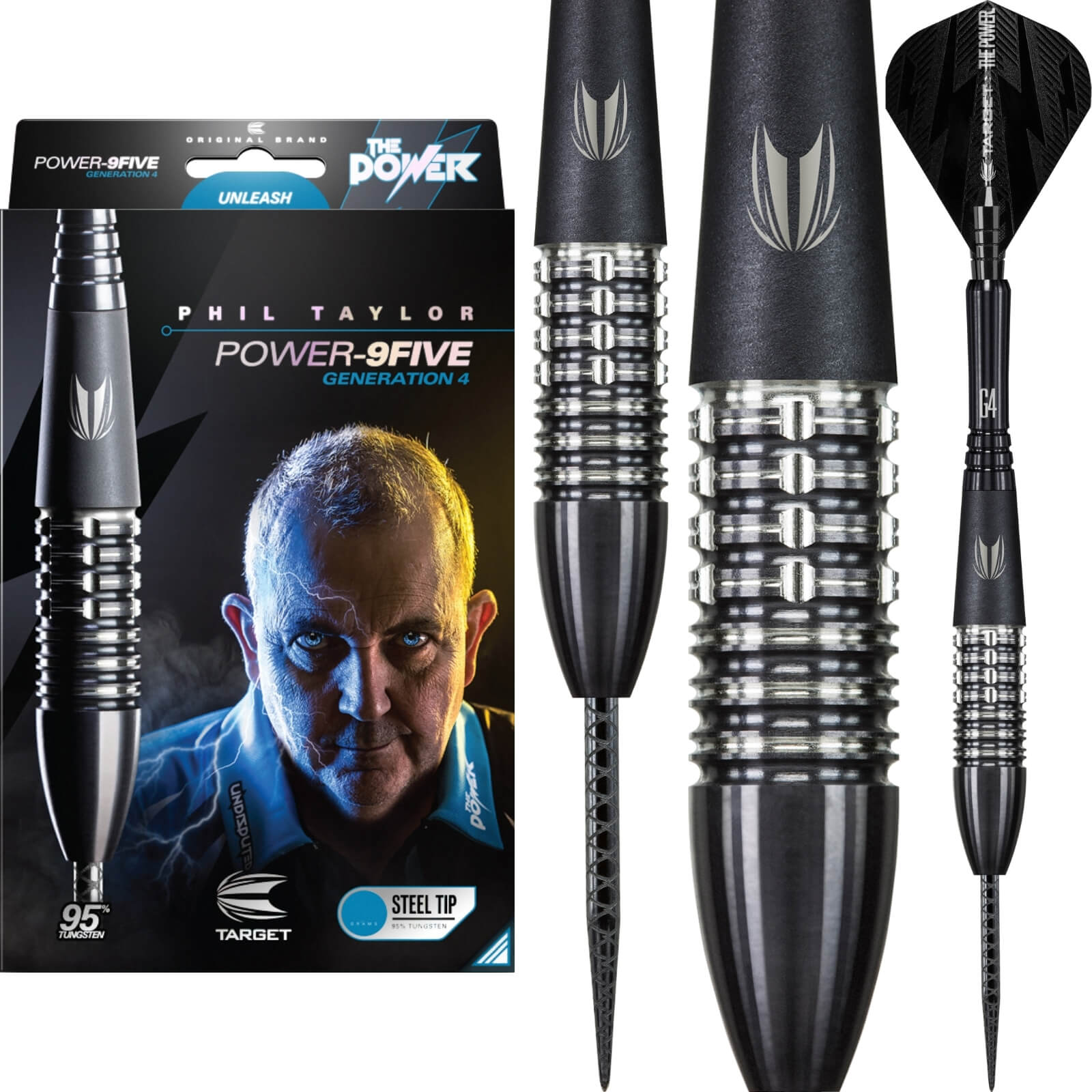 Darts - Target - Phil Taylor Gen 4 Darts - Steel Tip - 95% Tungsten - 22g 24g 26g 