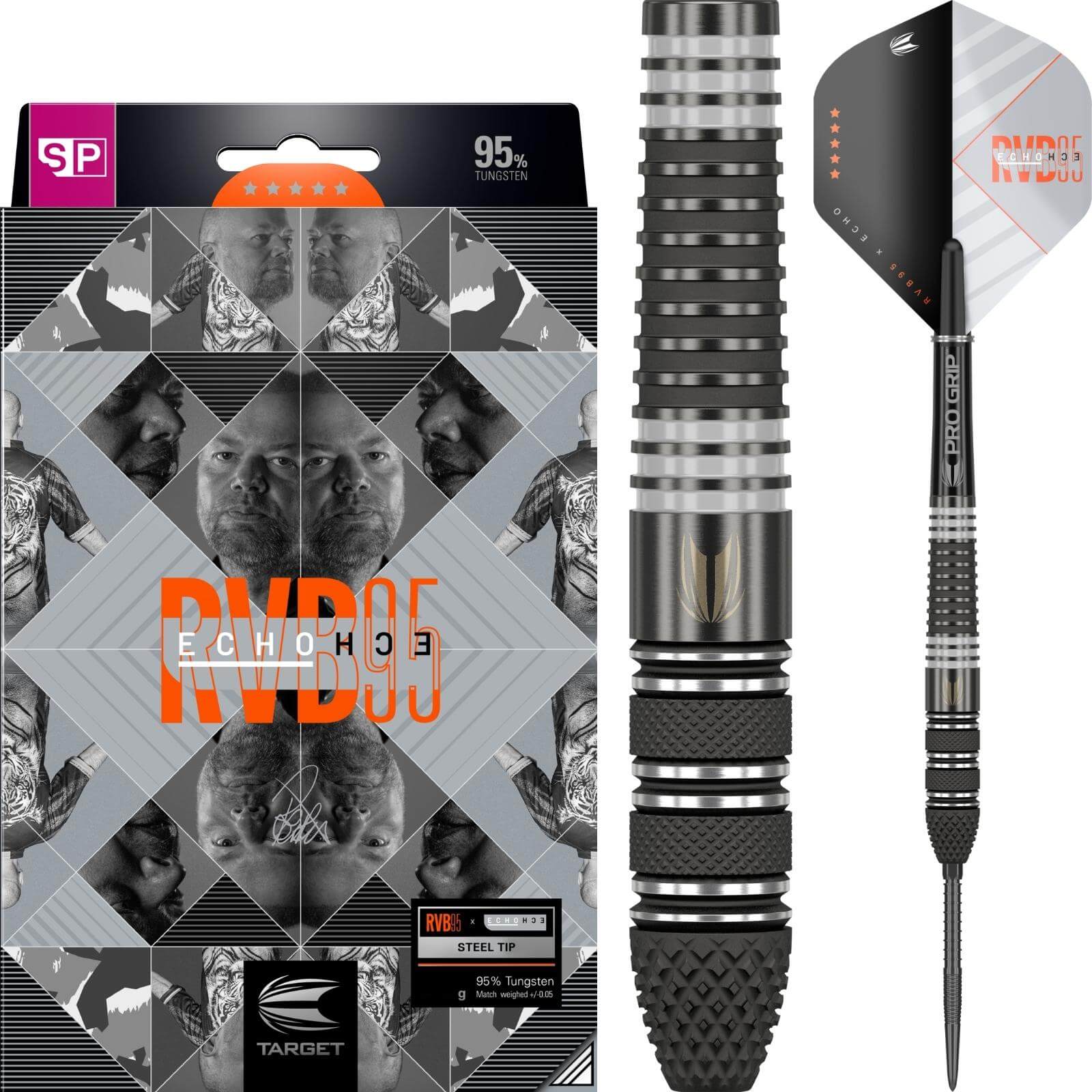 Darts - Target - RVB95 x Echo Darts - Swiss Point - Steel Tip - 95% Tungsten - 21g 23g 25g 