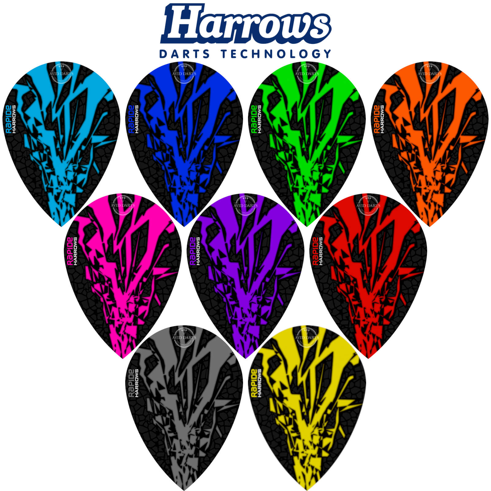 Dart Flights - Harrows - Rapide-X - Pear Dart Flights 