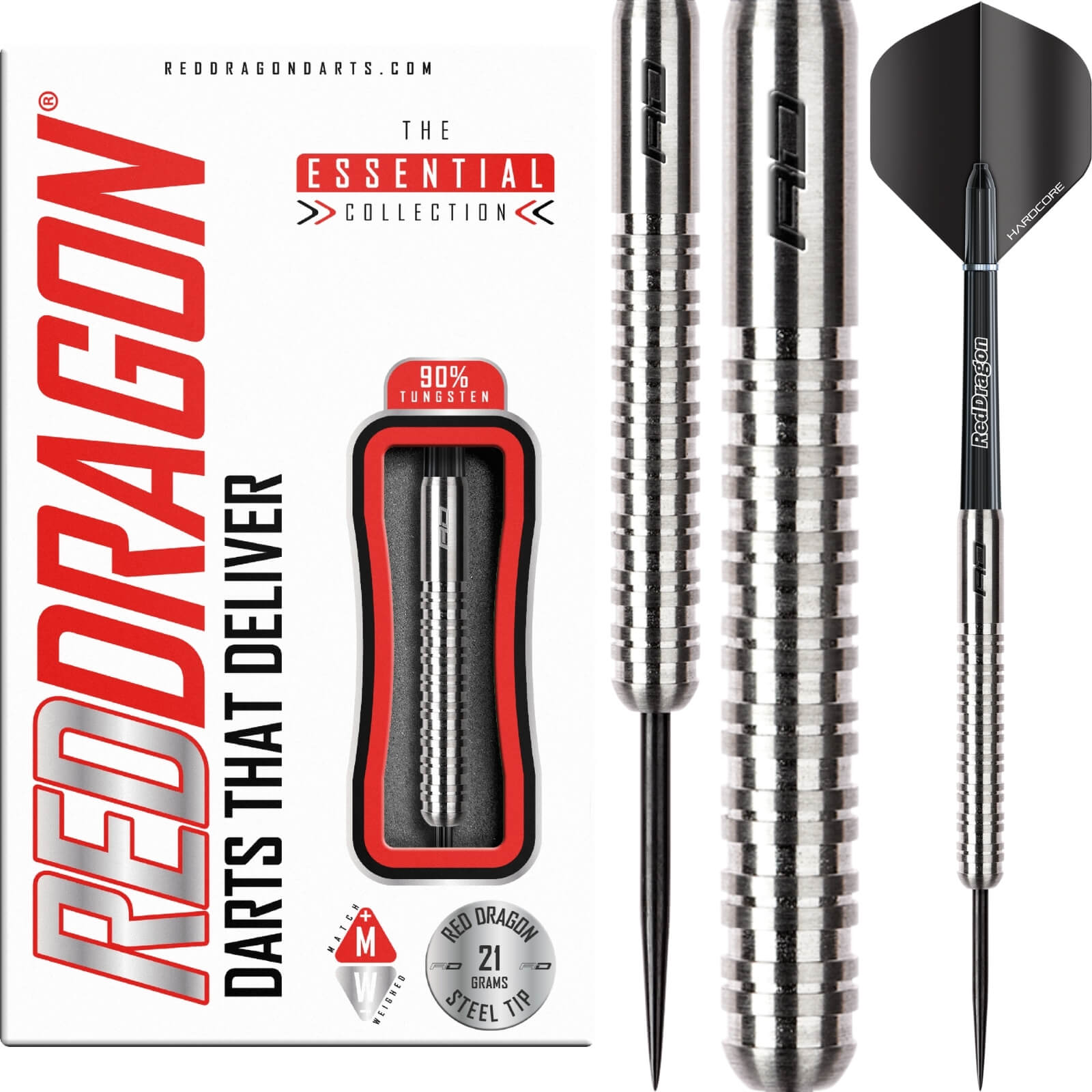 Darts - Red Dragon - Rebel 1 Darts - Steel Tip - 90% Tungsten - 21g 26g 