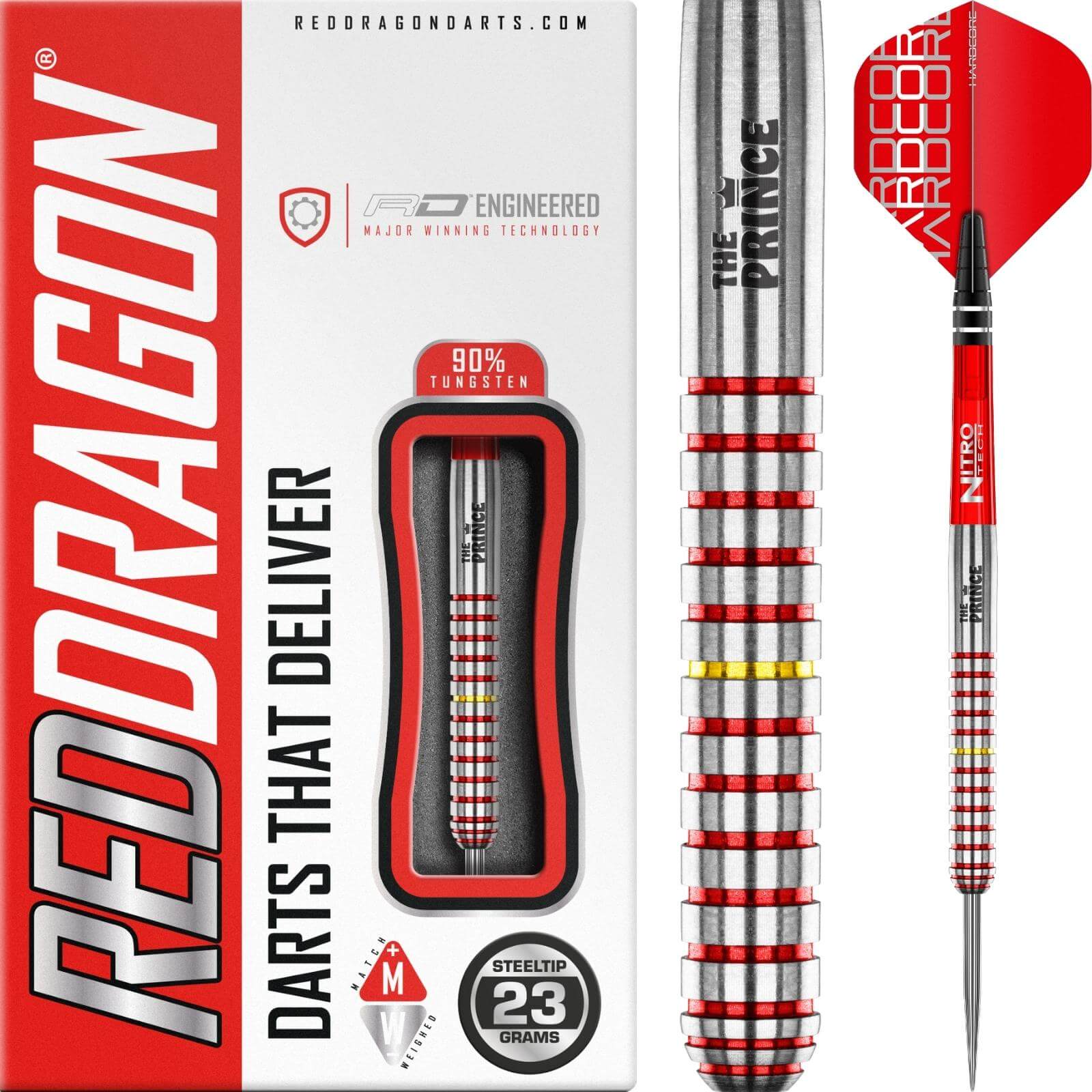 Darts - Red Dragon - Richie Burnett Darts - Steel Tip - 90% Tungsten - 23g 