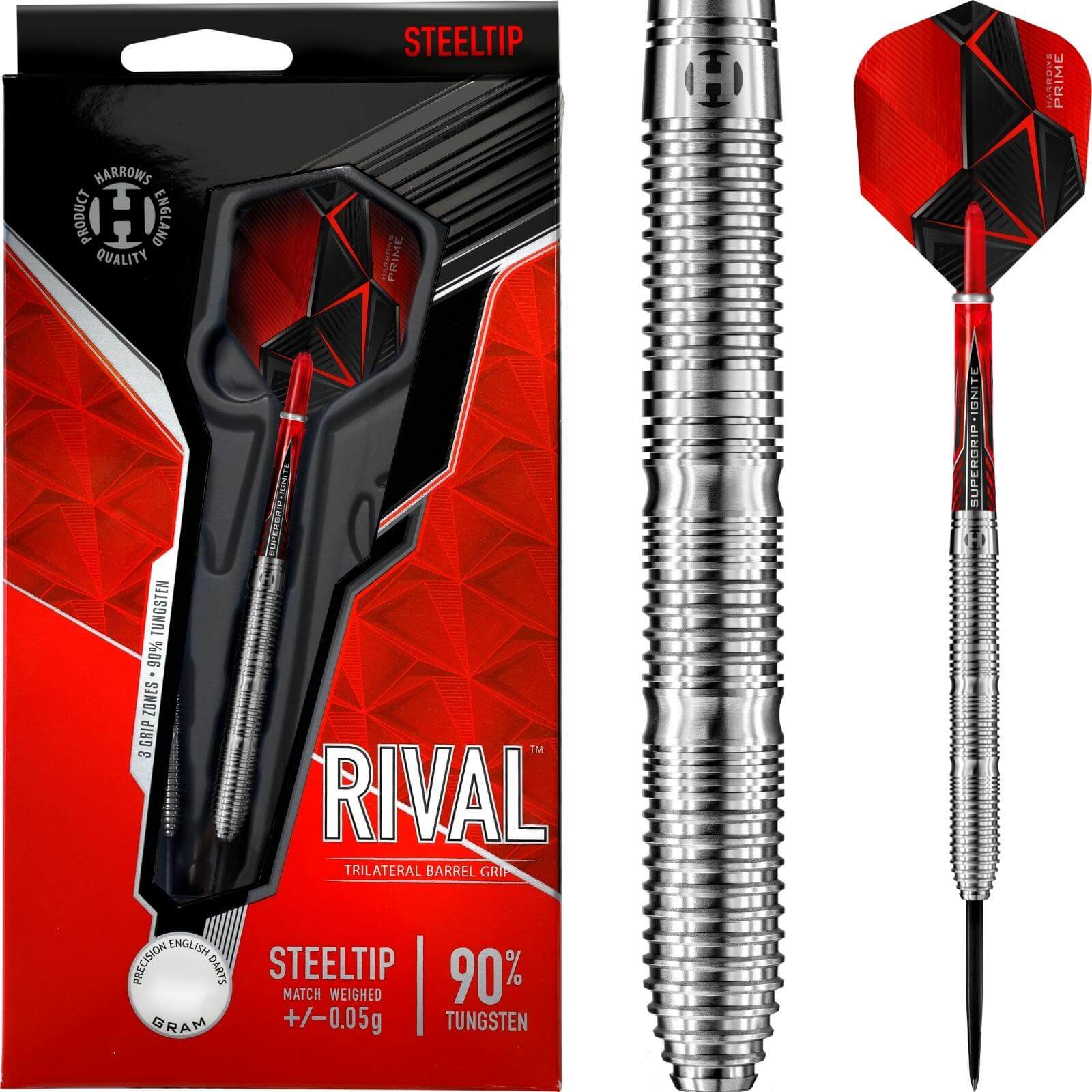 Darts - Harrows - Rival Darts - Steel Tip - 90% Tungsten - 21g 22g 23g 24g 25g 26g 