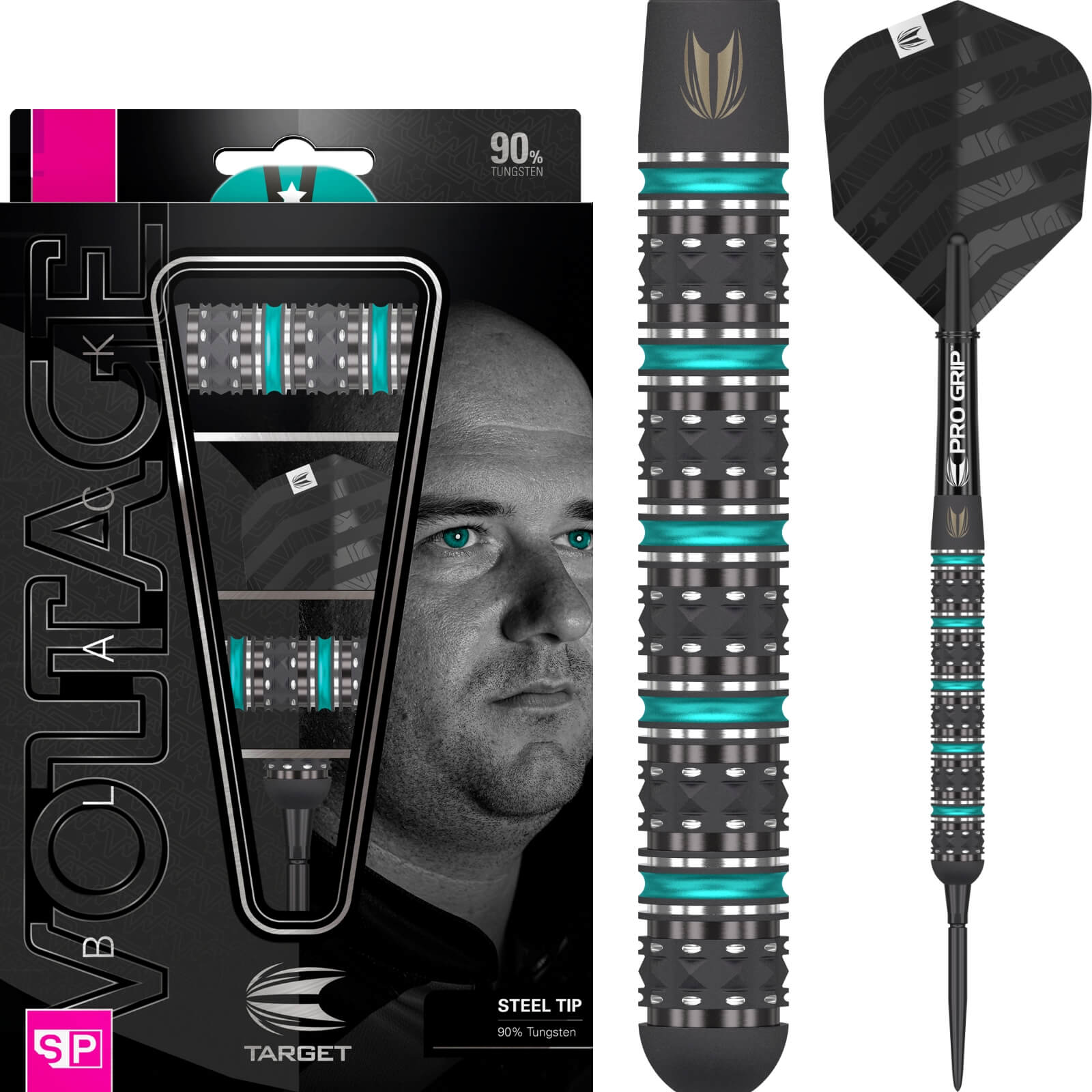 Darts - Target - Rob Cross Black Edition Darts - Swiss Point - Steel Tip - 90% Tungsten - 22g 23g 24g 