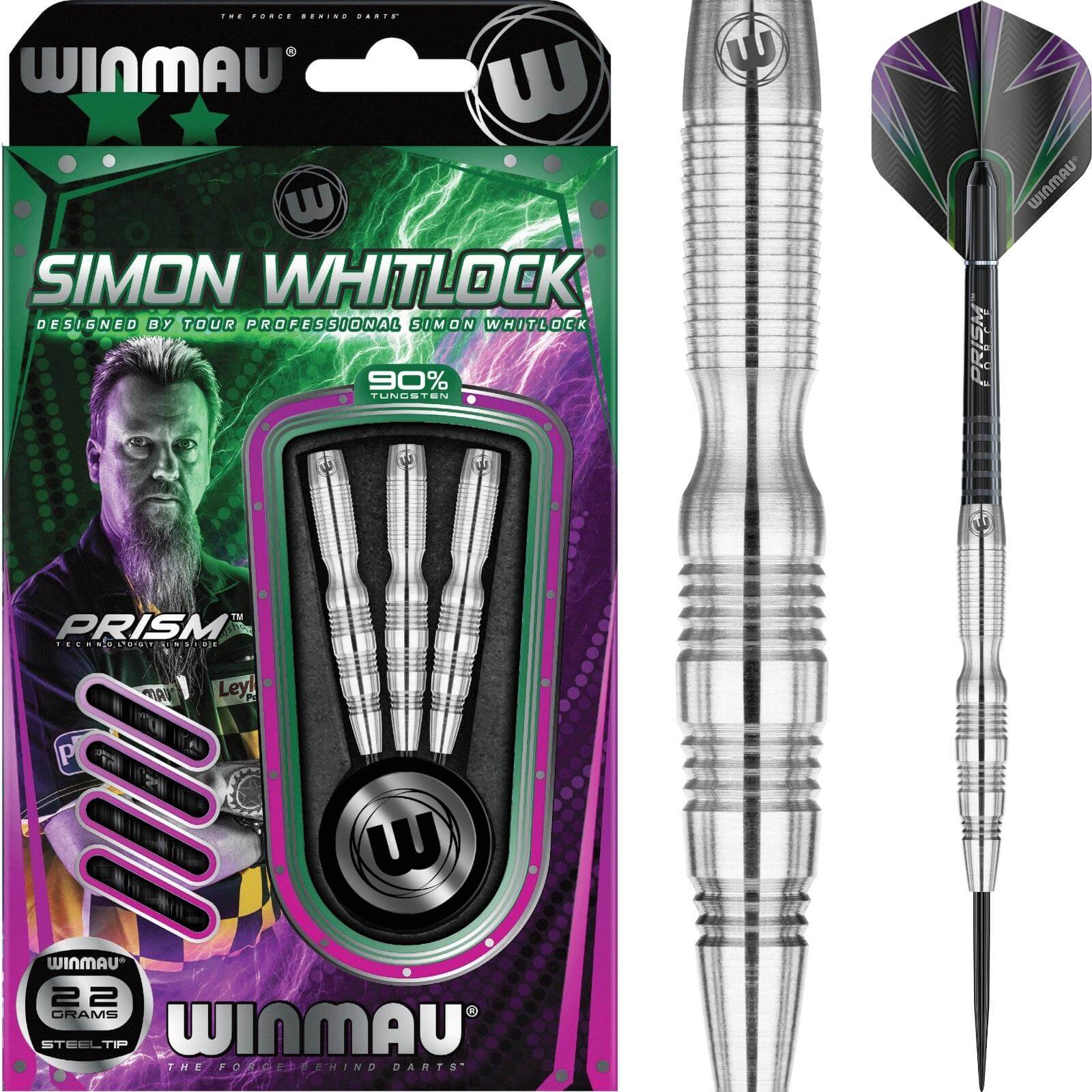 Darts - Winmau - Simon Whitlock Darts - Steel Tip - 90% Tungsten - 22g 24g 