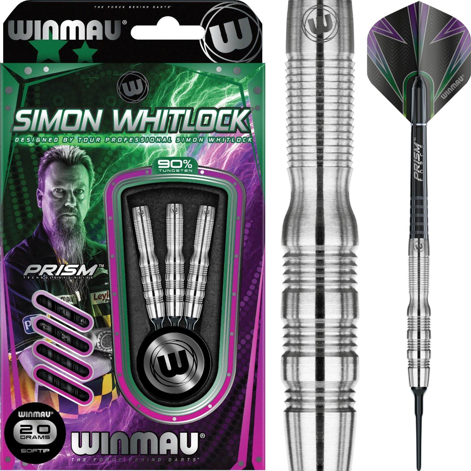 Darts - Winmau - Simon Whitlock Darts - Soft Tip - 90% Tungsten - 18g 20g 