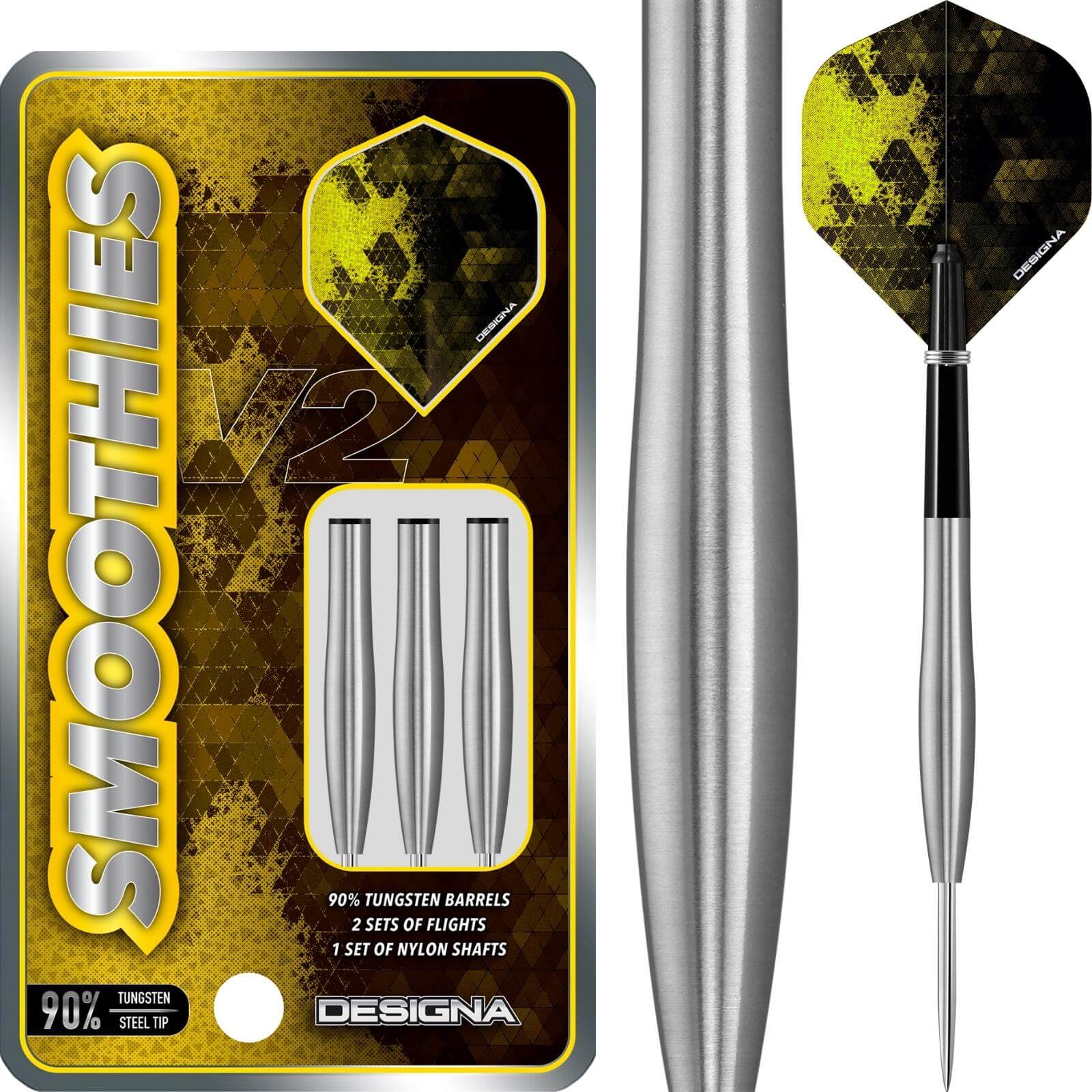 Darts - Designa - Smoothies V2 M3 Darts - Steel Tip - 90% Tungsten - 23g 25g 