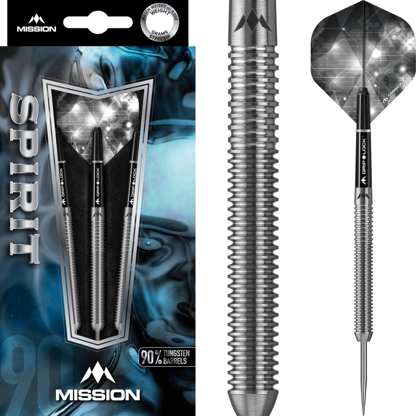 Darts - Mission - Spirit M3 Darts - Steel Tip - 90% Tungsten - 22g 24g 26g 