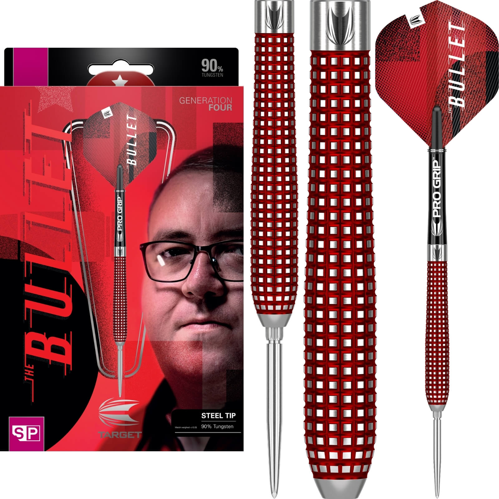 Darts - Target - Stephen Bunting Gen 4 Darts - Swiss Point - Steel Tip - 90% Tungsten - 12g 23g 25g 