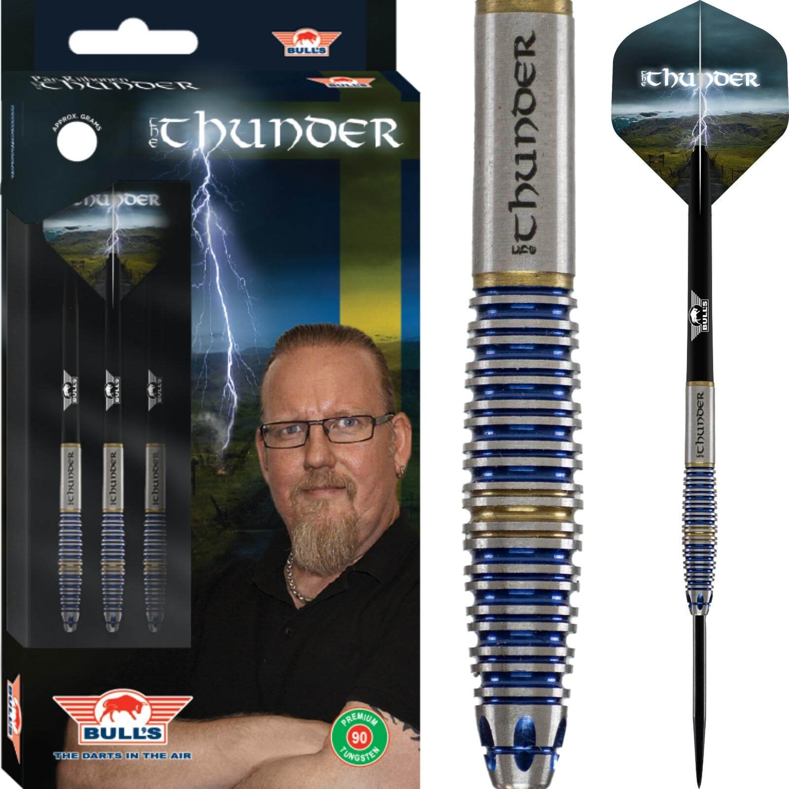 Darts - Bull's NL - The Thunder Darts - Steel Tip - 90% Tungsten - 21g 23g 25g 