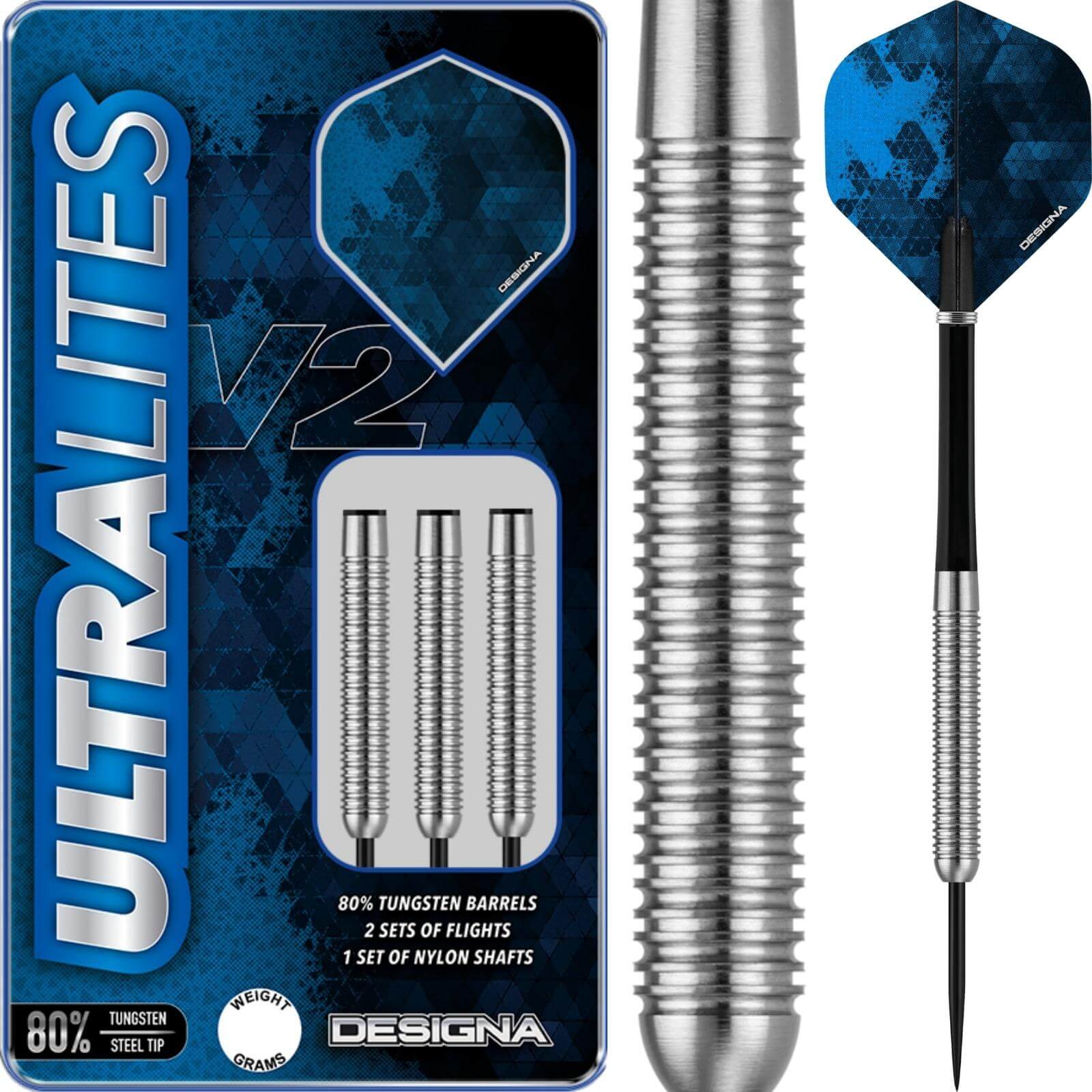 Darts - Designa - Ultralites V2 M3 Darts - Steel Tip - 80% Tungsten - 15g 17g 