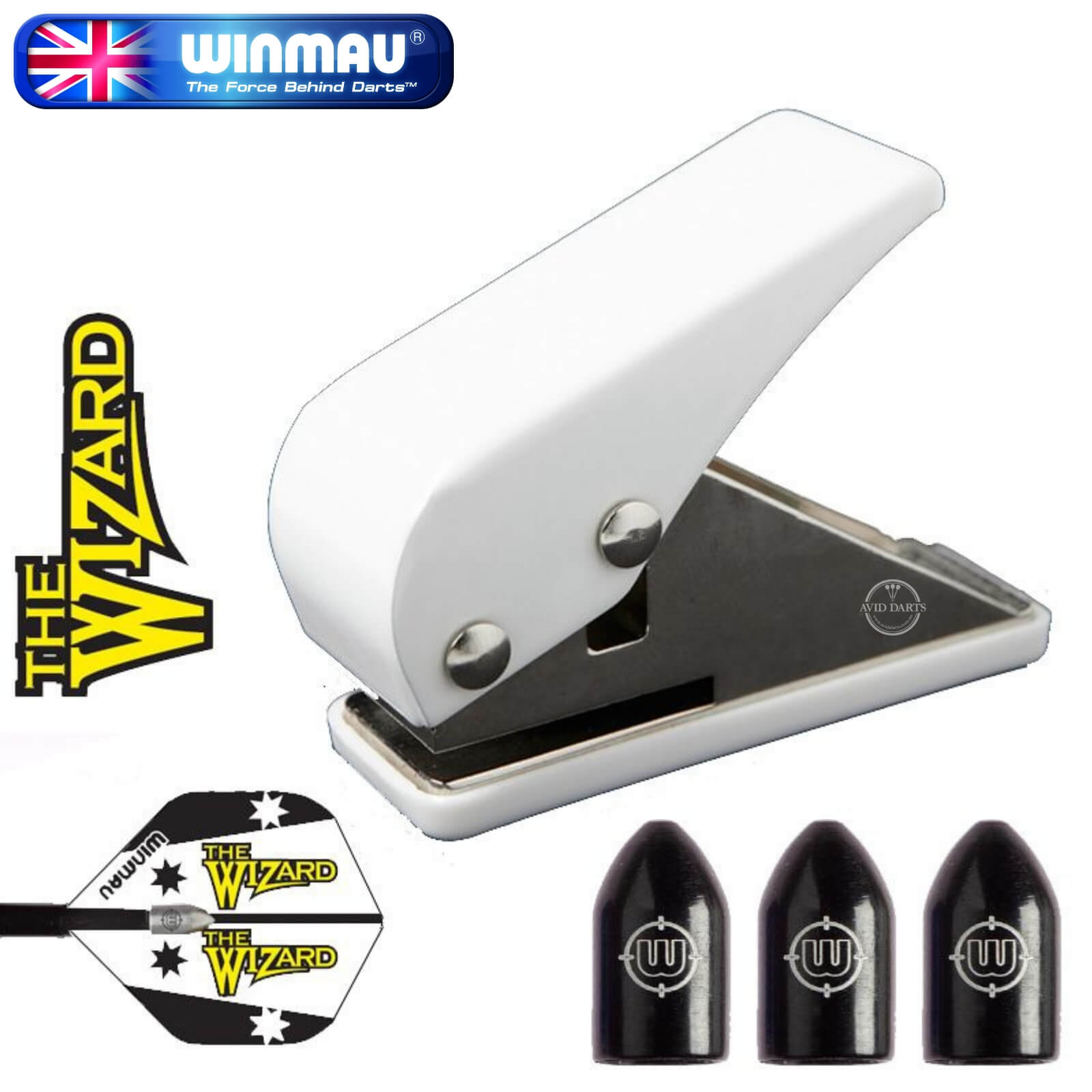 Flight Accessories - Winmau - Whizlock Dart Flight Punch & Caps 