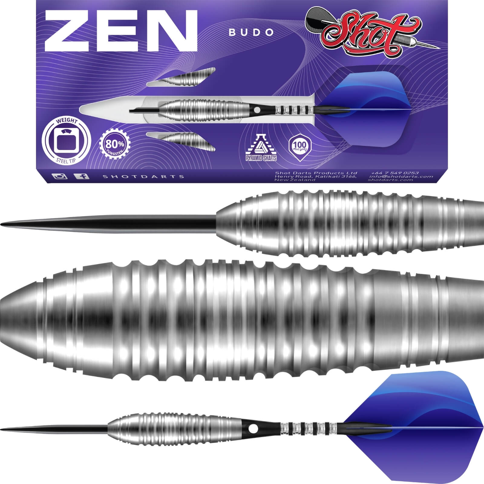 Darts - Shot - Zen Budo Darts - Steel Tip - 80% Tungsten - 23g 24g 26g 