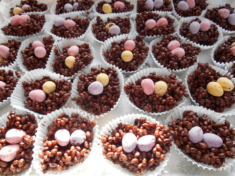 chocolate crackle nests - using leftover easter egg chocolate