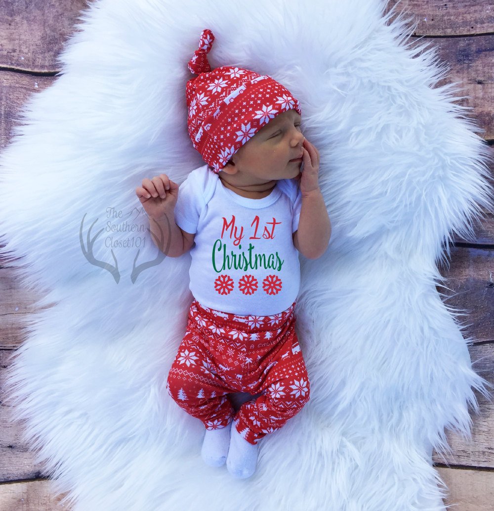 my first xmas baby boy outfit