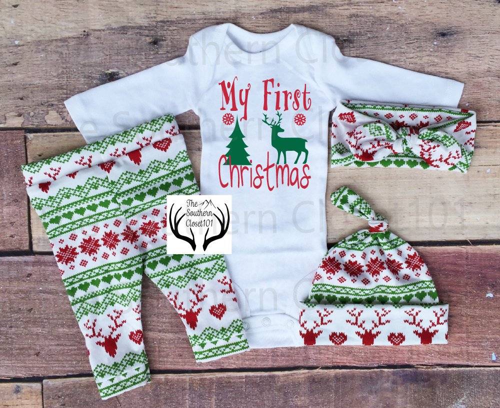 girls first christmas outfit