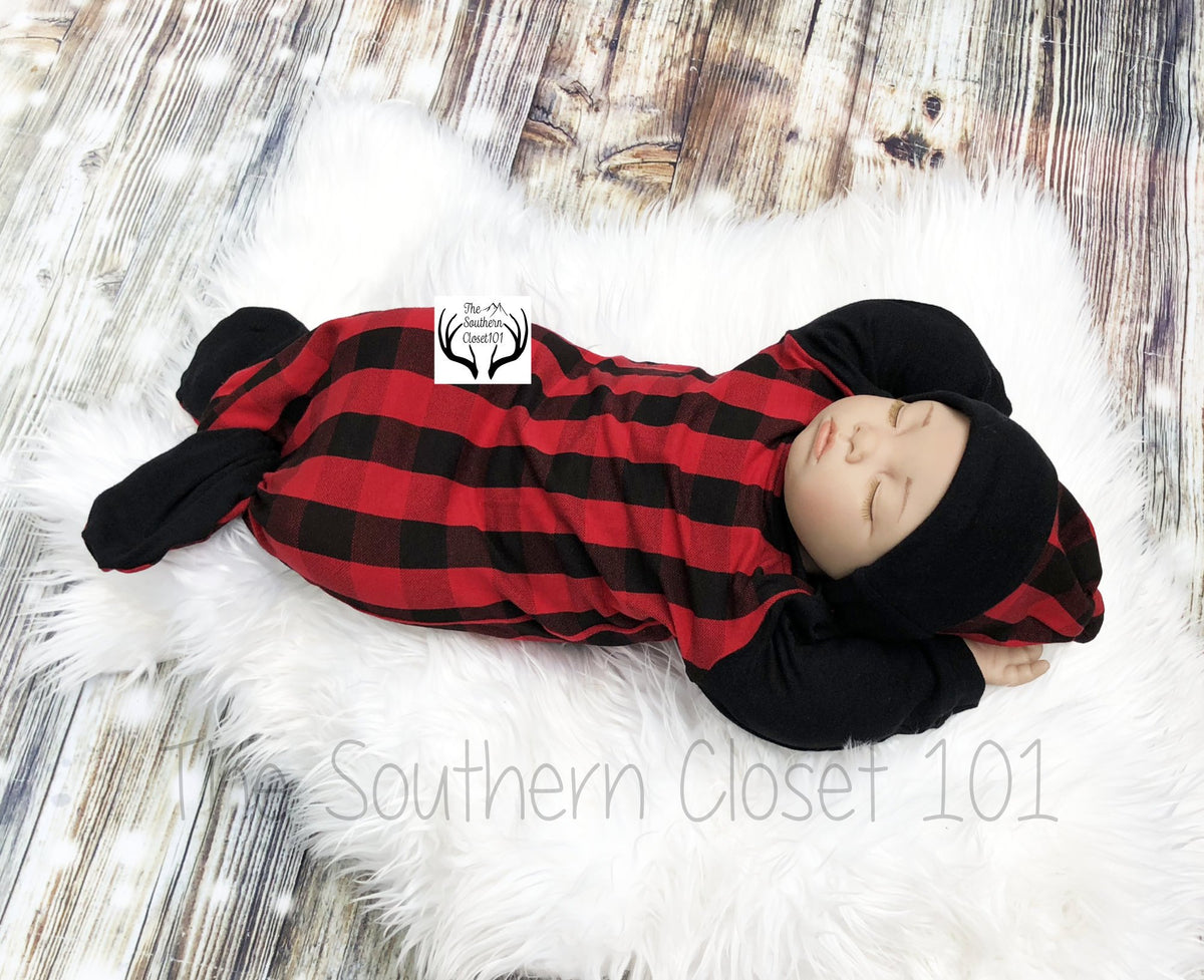 black and red plaid baby dress