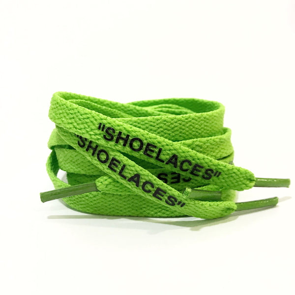 green off white shoelaces
