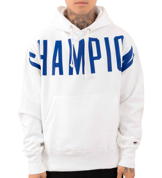 Oversized Script Pullover Hoodie White 