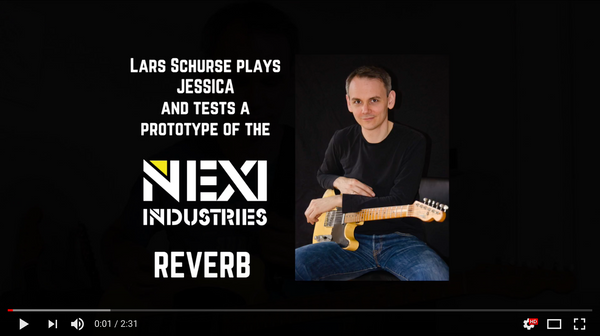 Lars Shurse testing prototype NEXI Industries Reverb