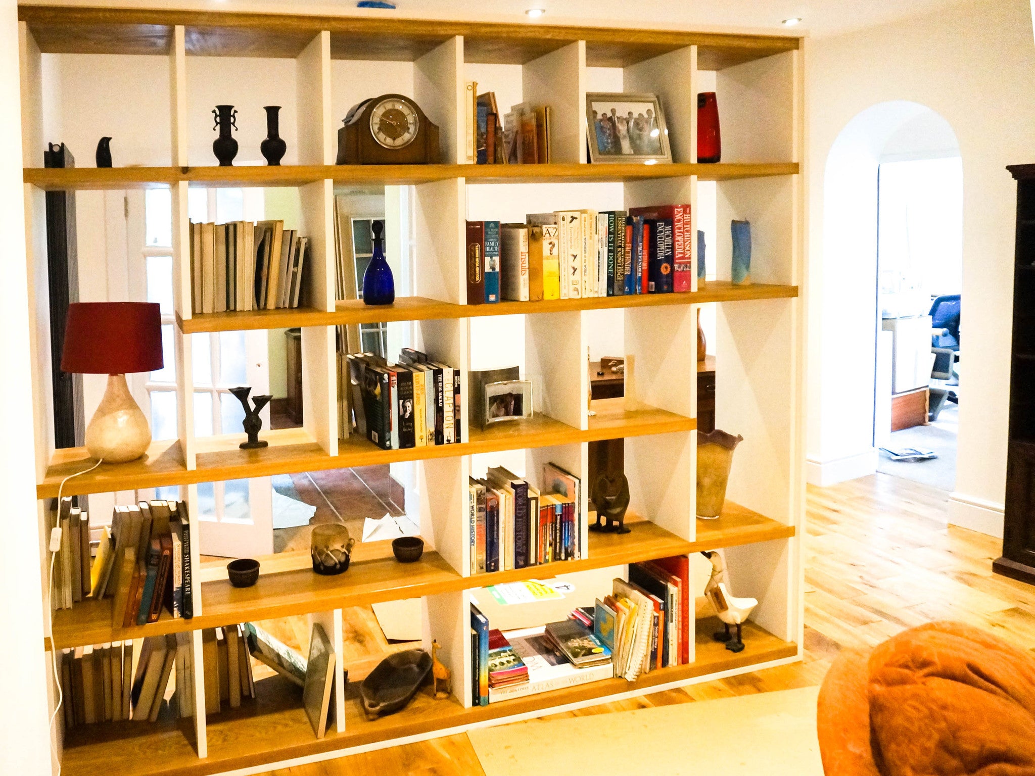 Solid Oak Mdf Room Divider Bookshelf Display Unit The Fine