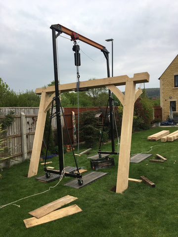 Design, Build & Installation of a Solid Oak Pergola with Natural Edged Oak Tree Swings
