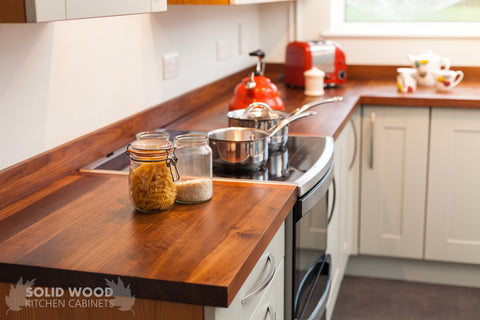 5 Bespoke Kitchen Solid Hardwood Countertop Stainless Steel Sink Designed & Installed by The Fine Wooden Article Co., Gloucestershire, South West, UK
