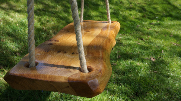 Natural Edged Solid Oak Tree Swing Adult The Fine Wooden Article Company