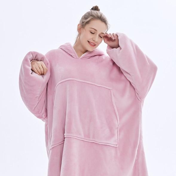 oversized fluffy hoodie blanket