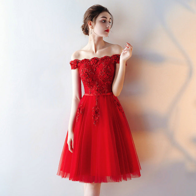 embroidered homecoming dress